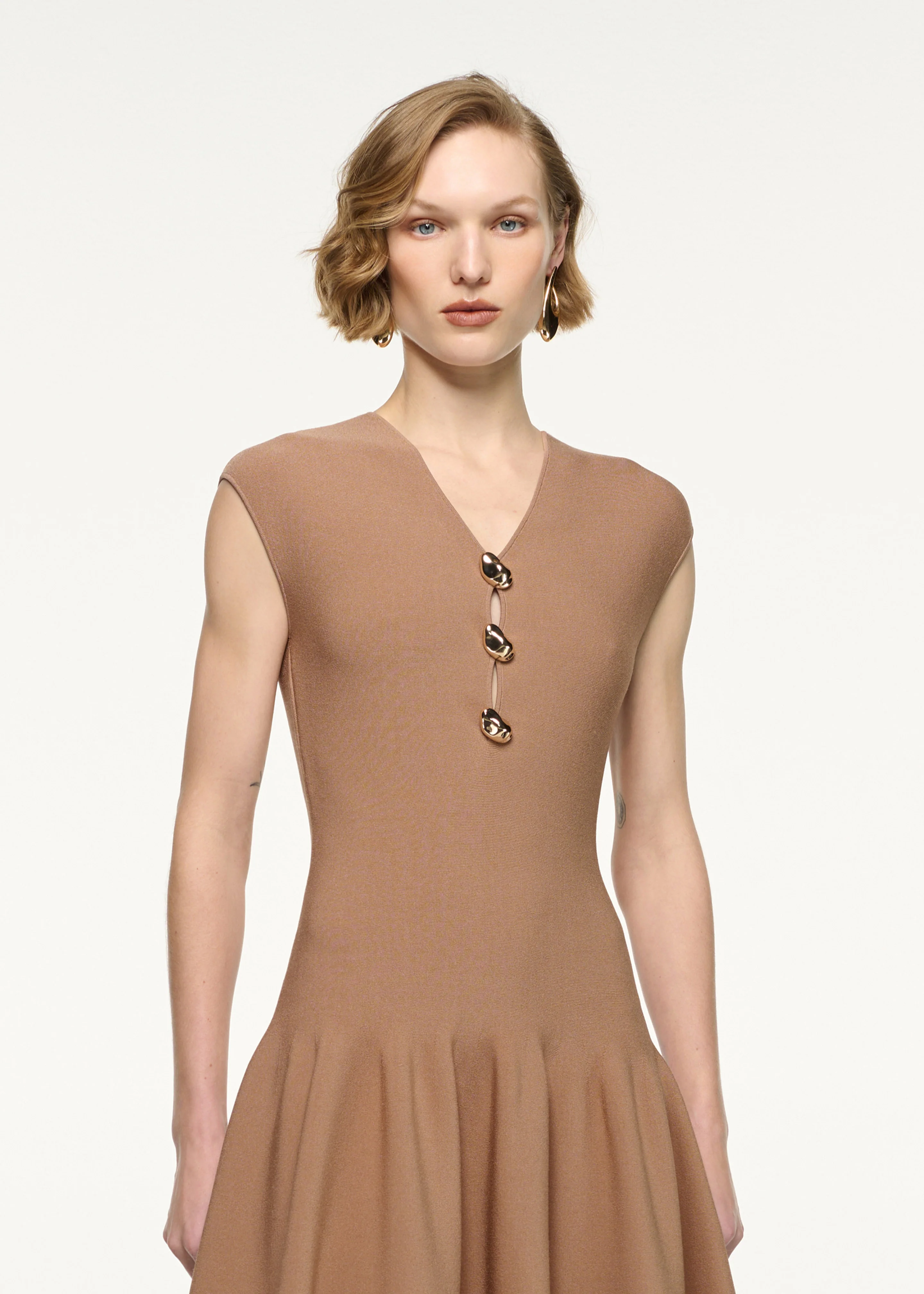Pebble Trimmed Knit Dress - Image 4