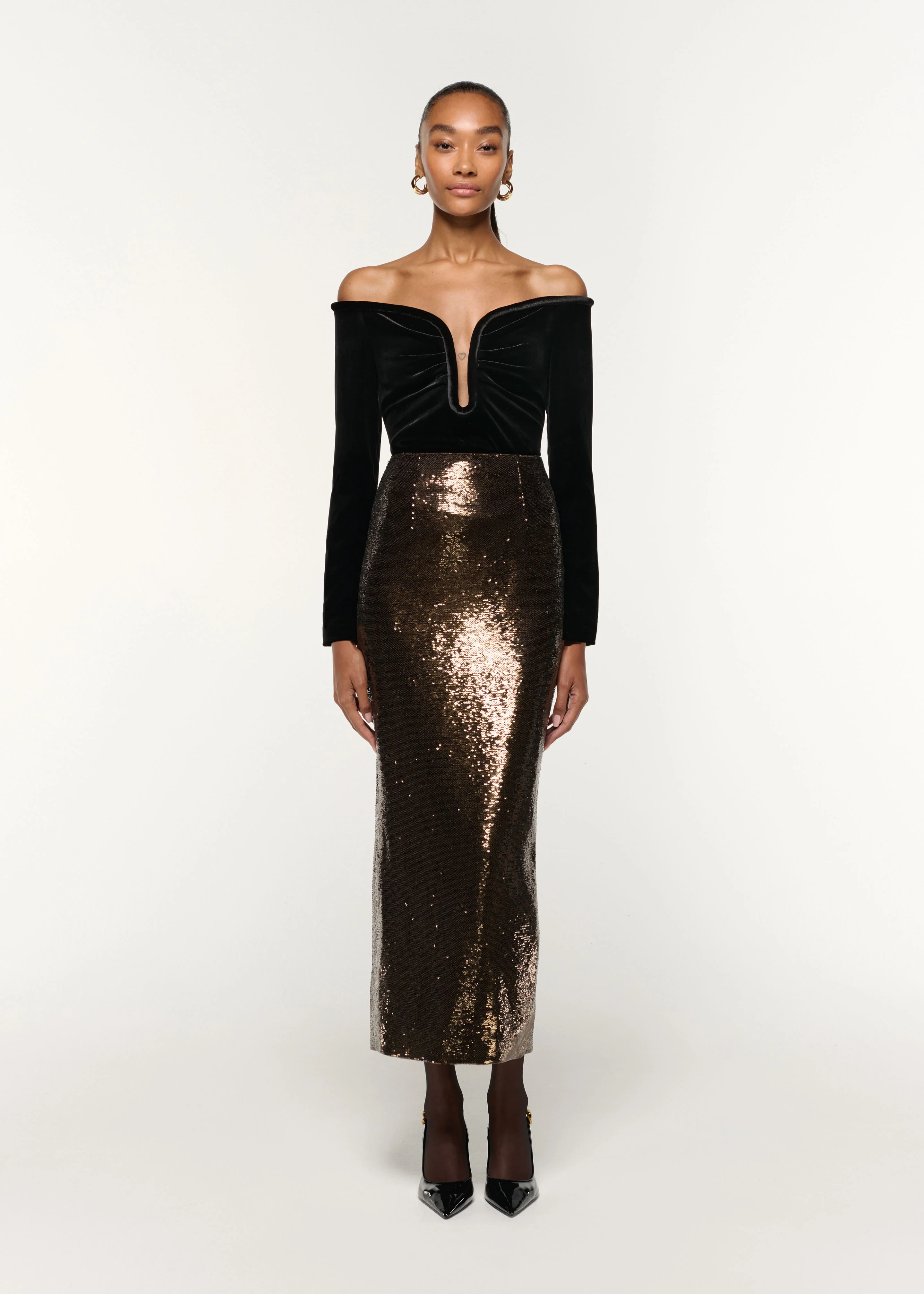 Sequin Column Skirt