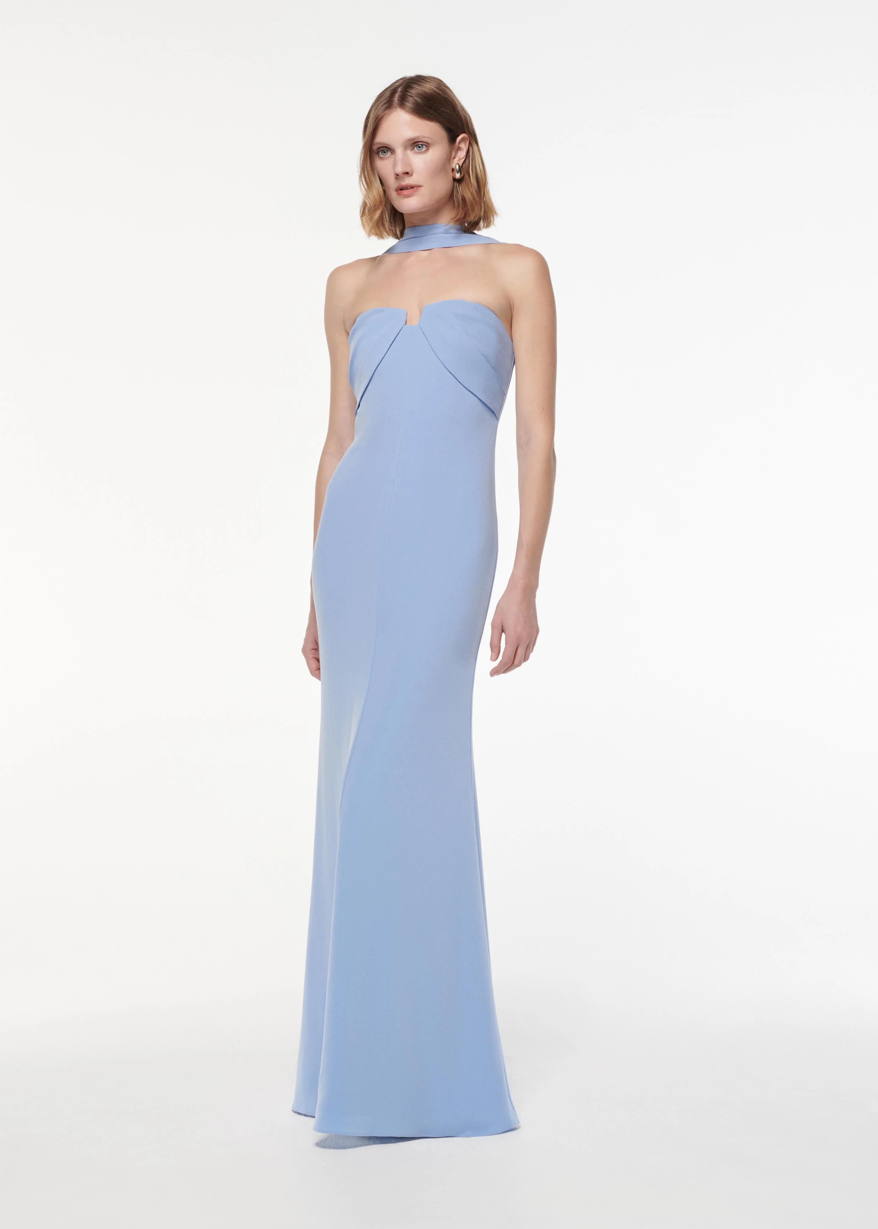 Sash Satin Crepe Gown - Image 2