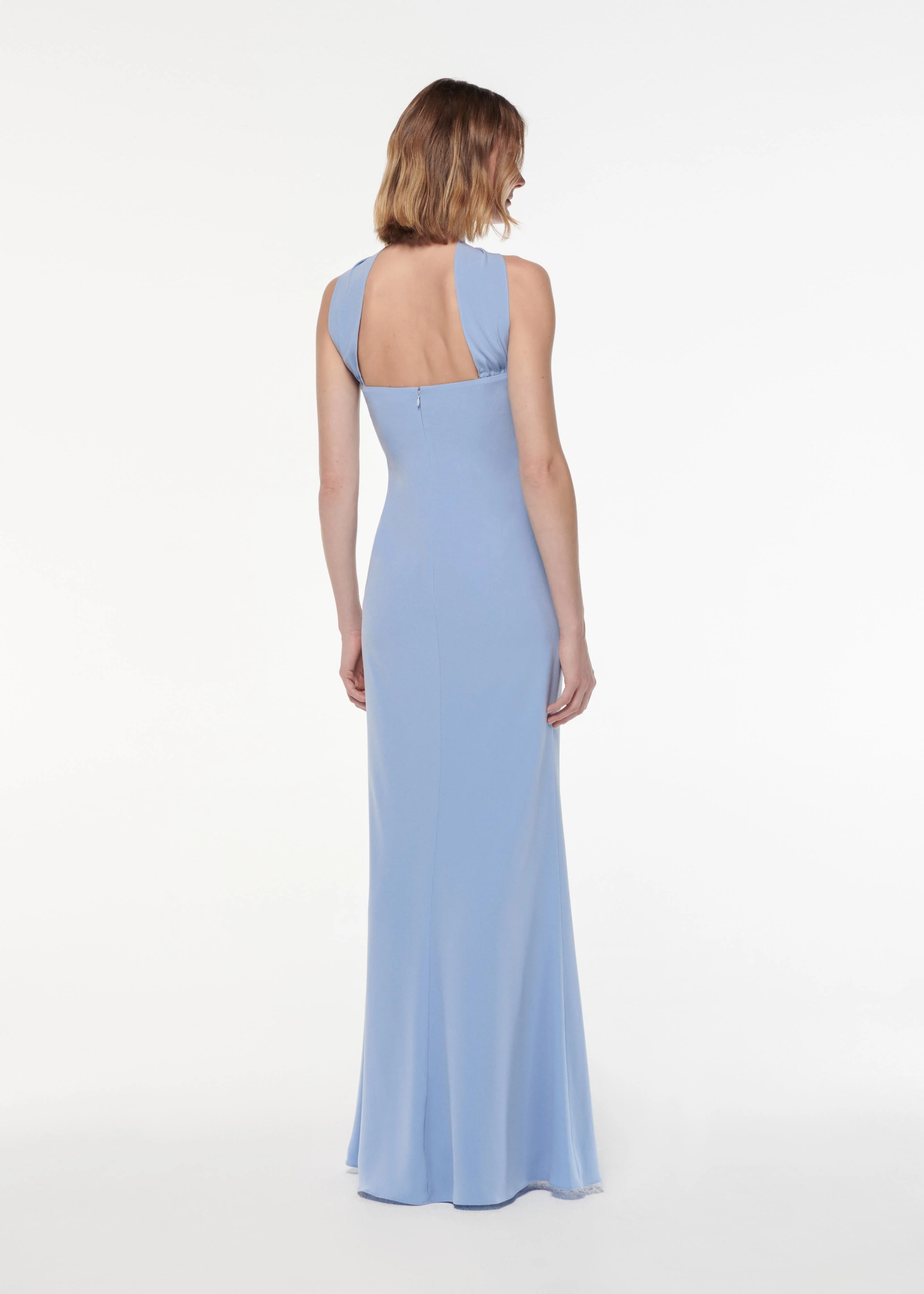 Sash Satin Crepe Gown - Image 3