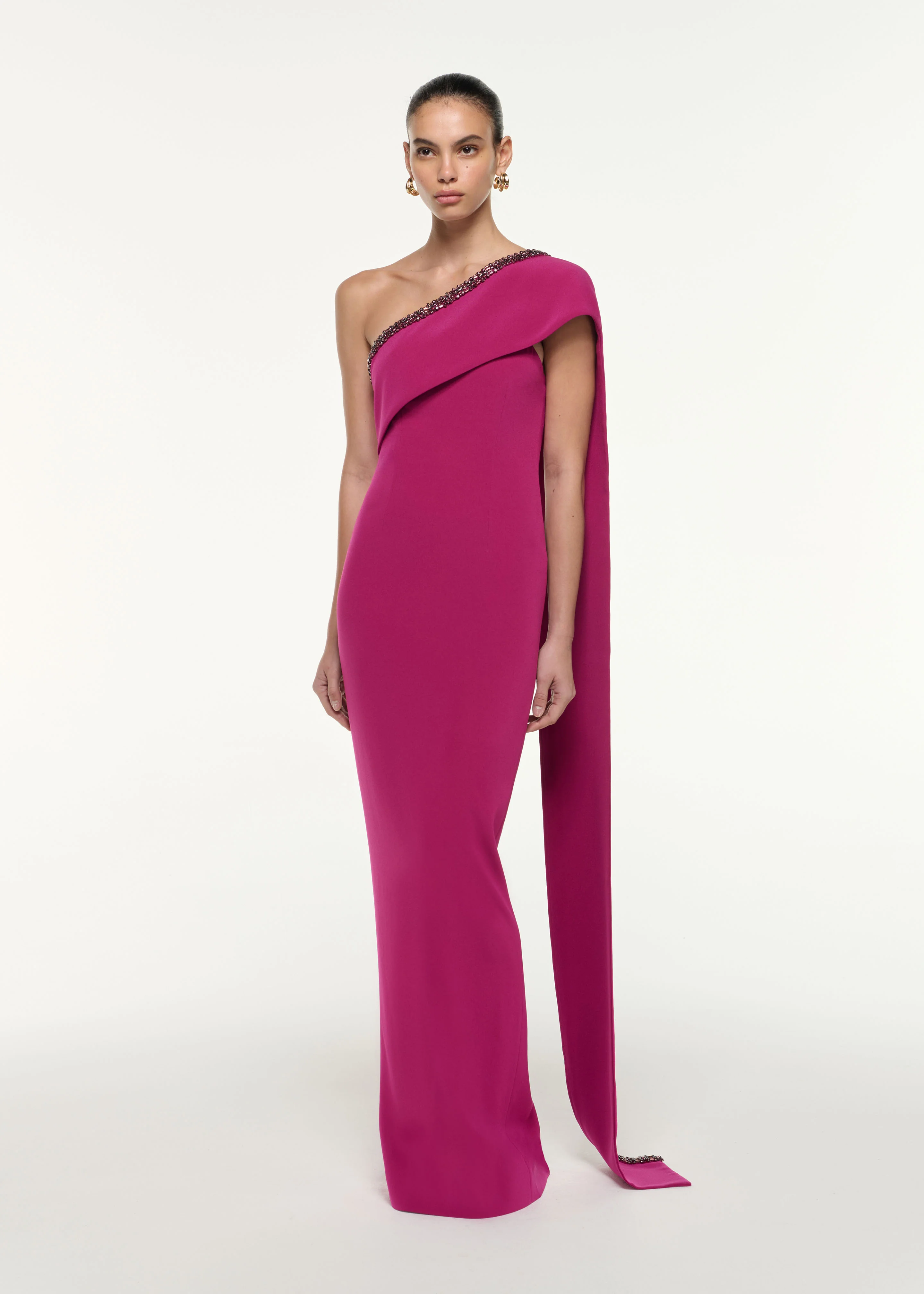 Sash Satin Crepe Gown - Image 2