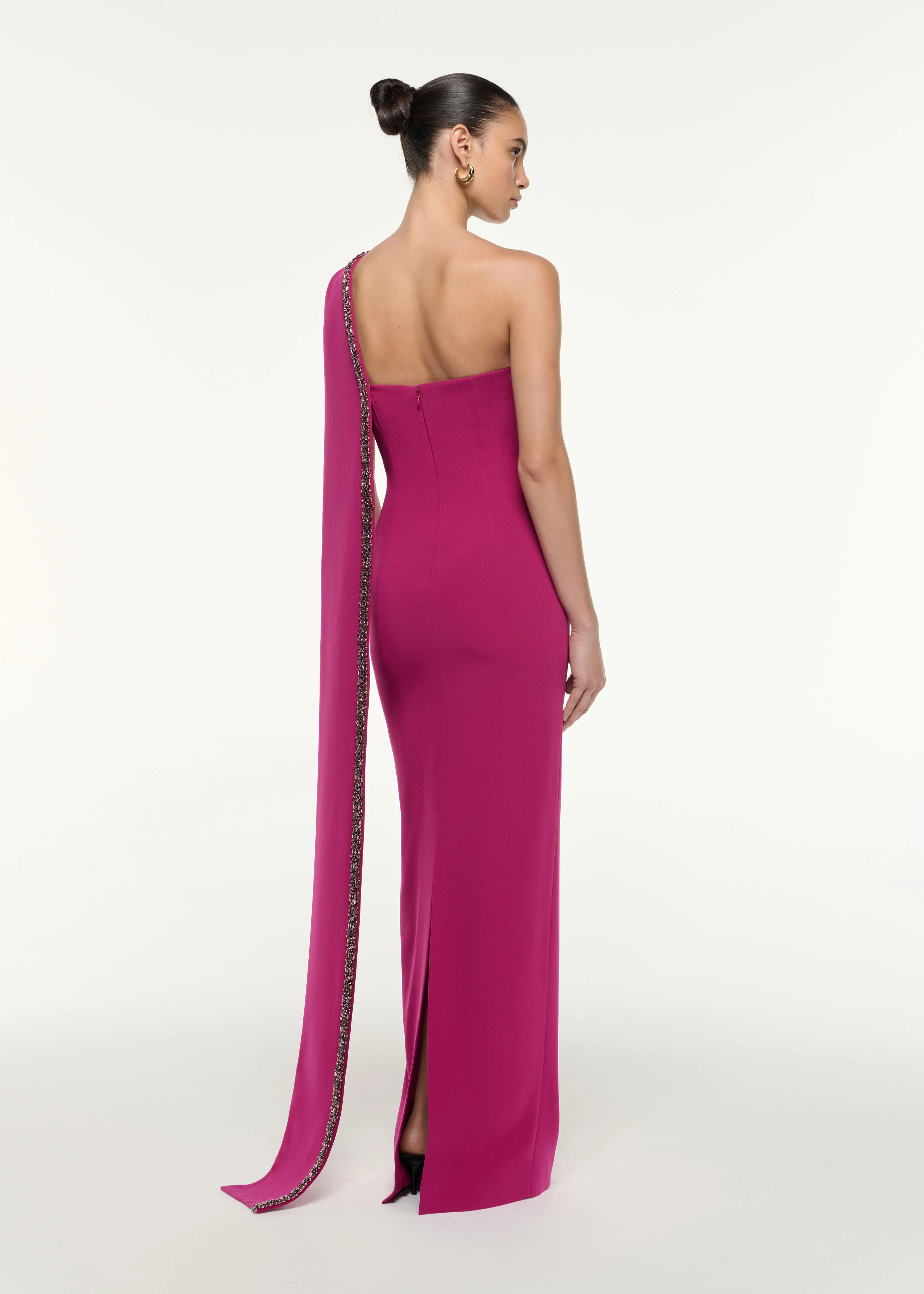 Sash Satin Crepe Gown - Image 3
