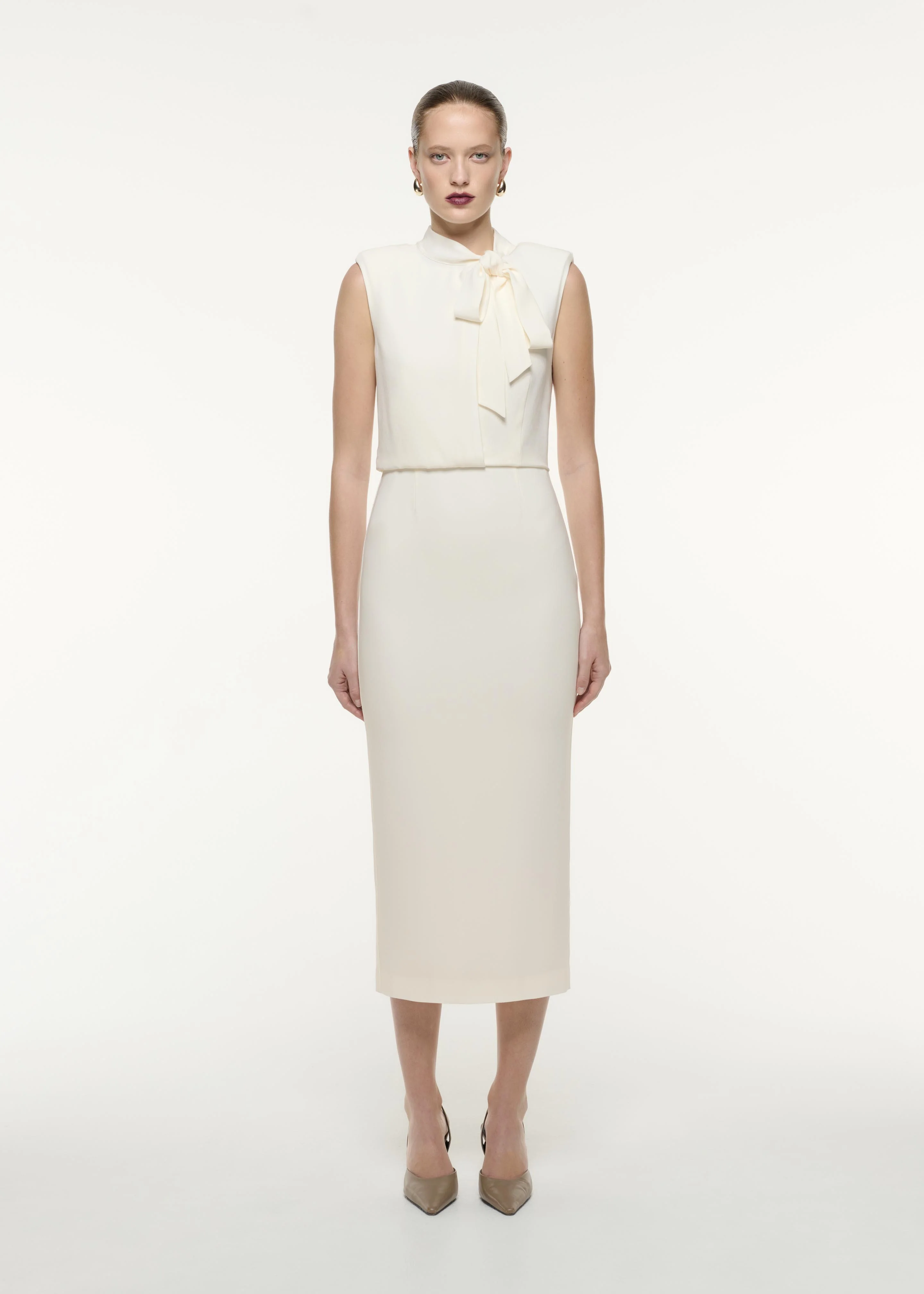 Satin Crepe Midi Dress