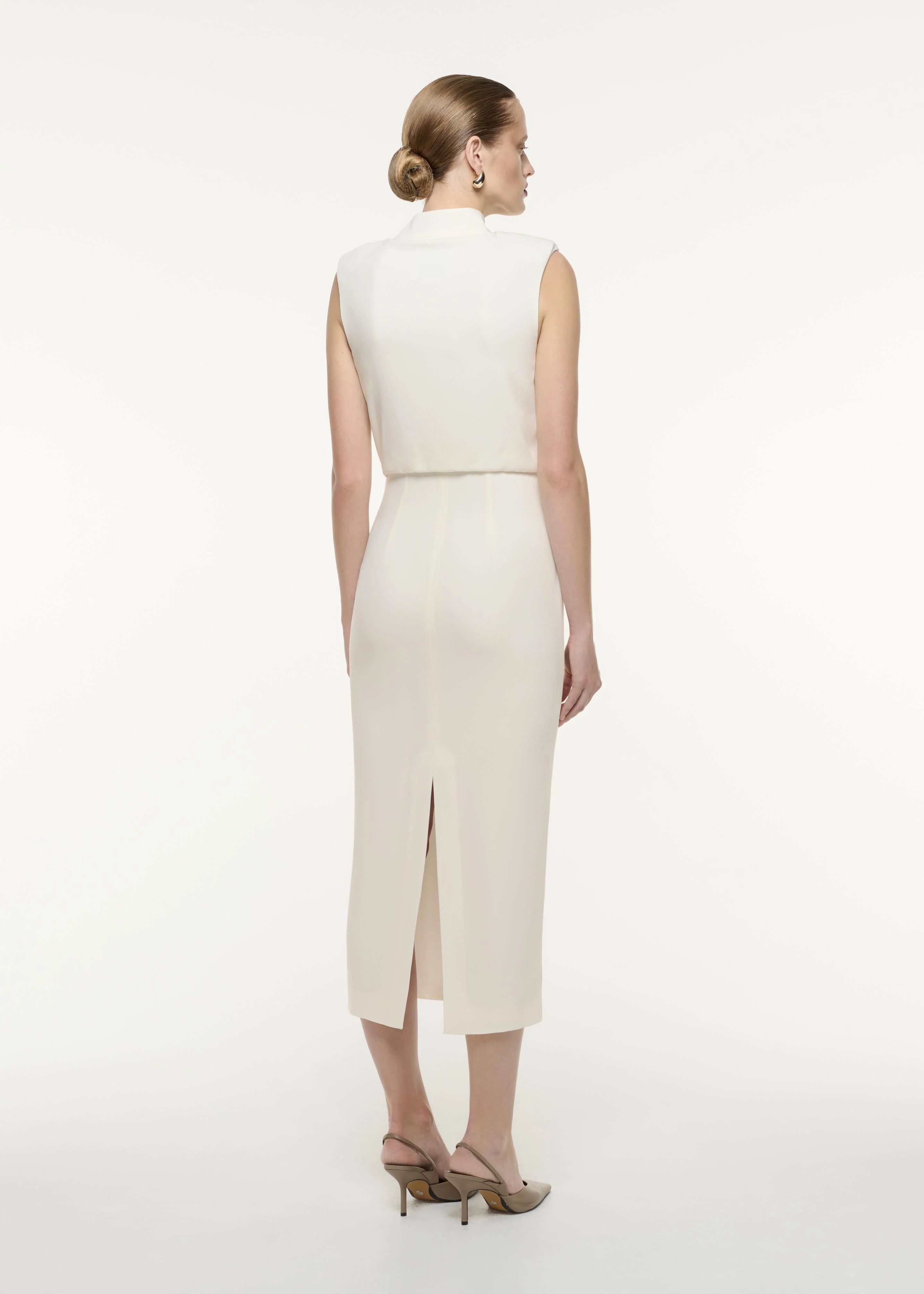 Satin Crepe Midi Dress - Image 3