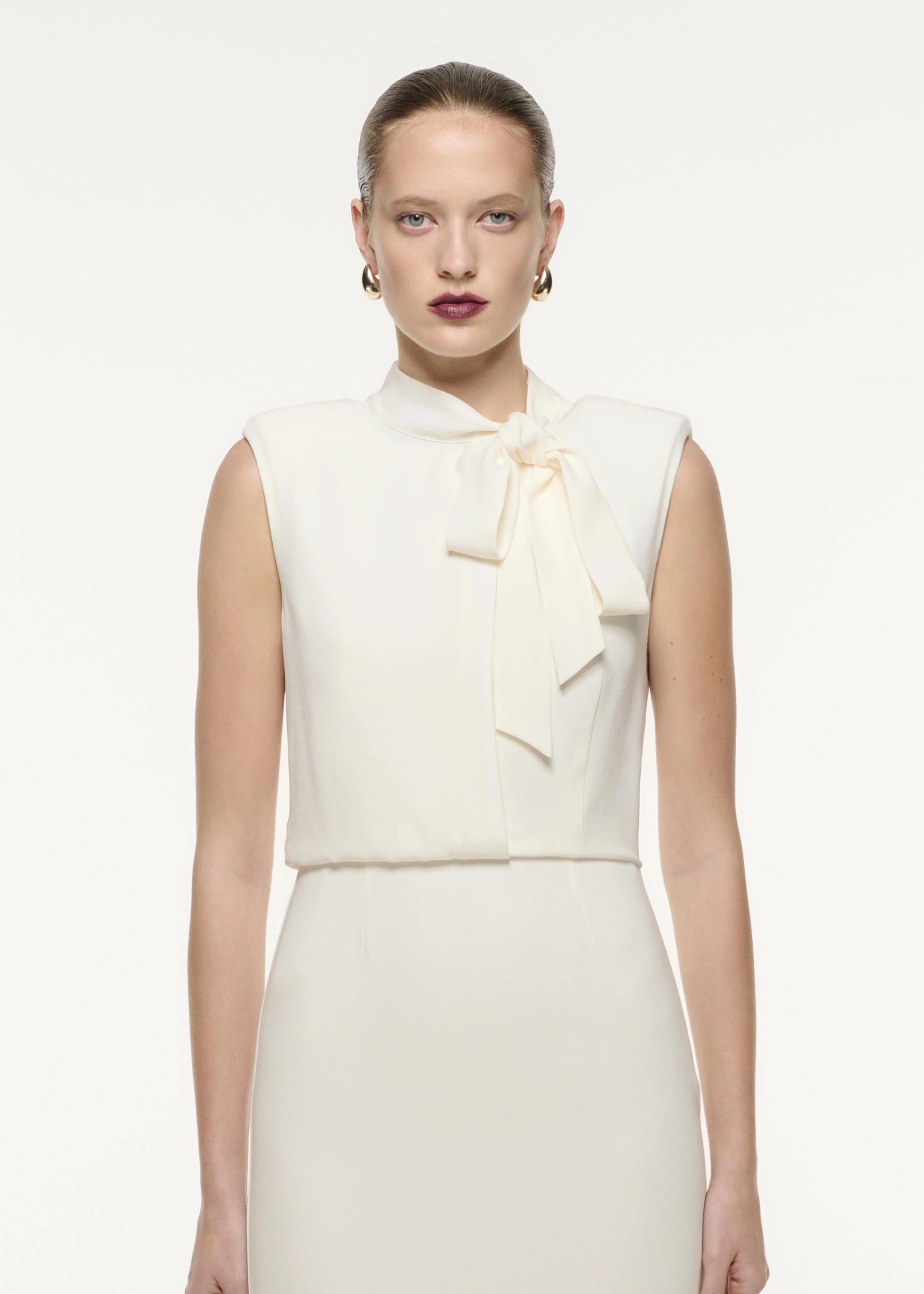 Satin Crepe Midi Dress - Image 4