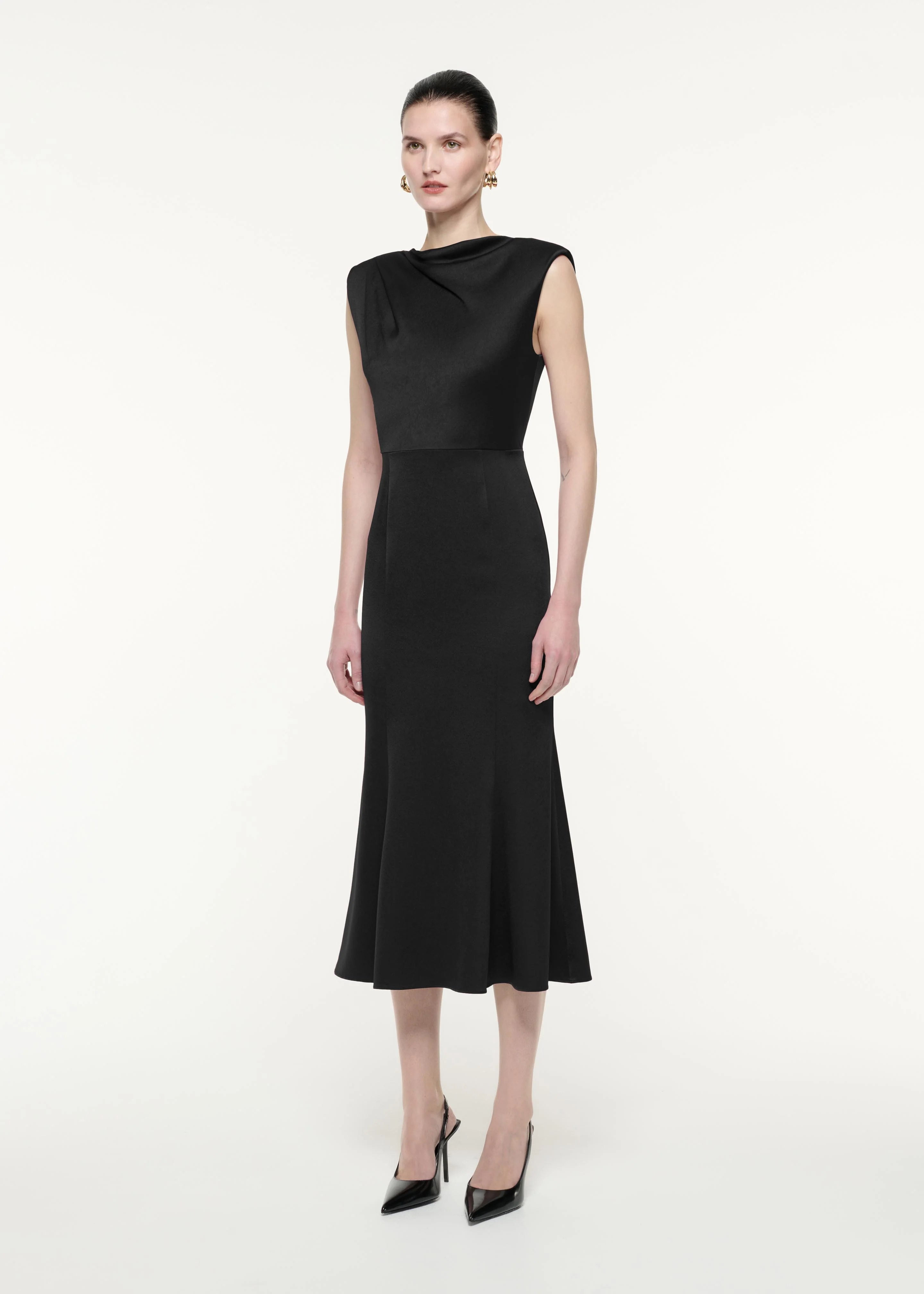 Satin Crepe Midi Dress - Image 2