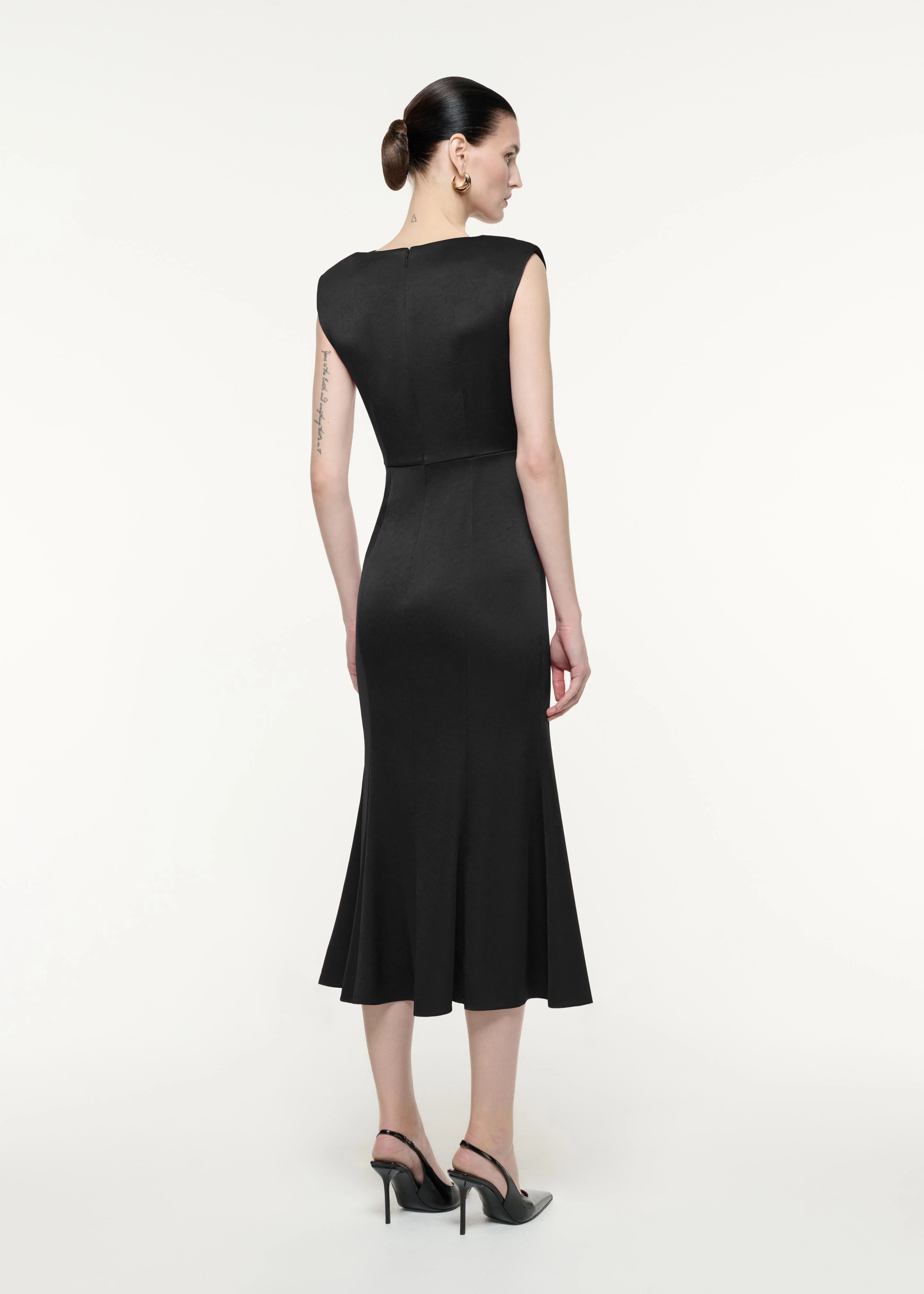 Satin Crepe Midi Dress - Image 3