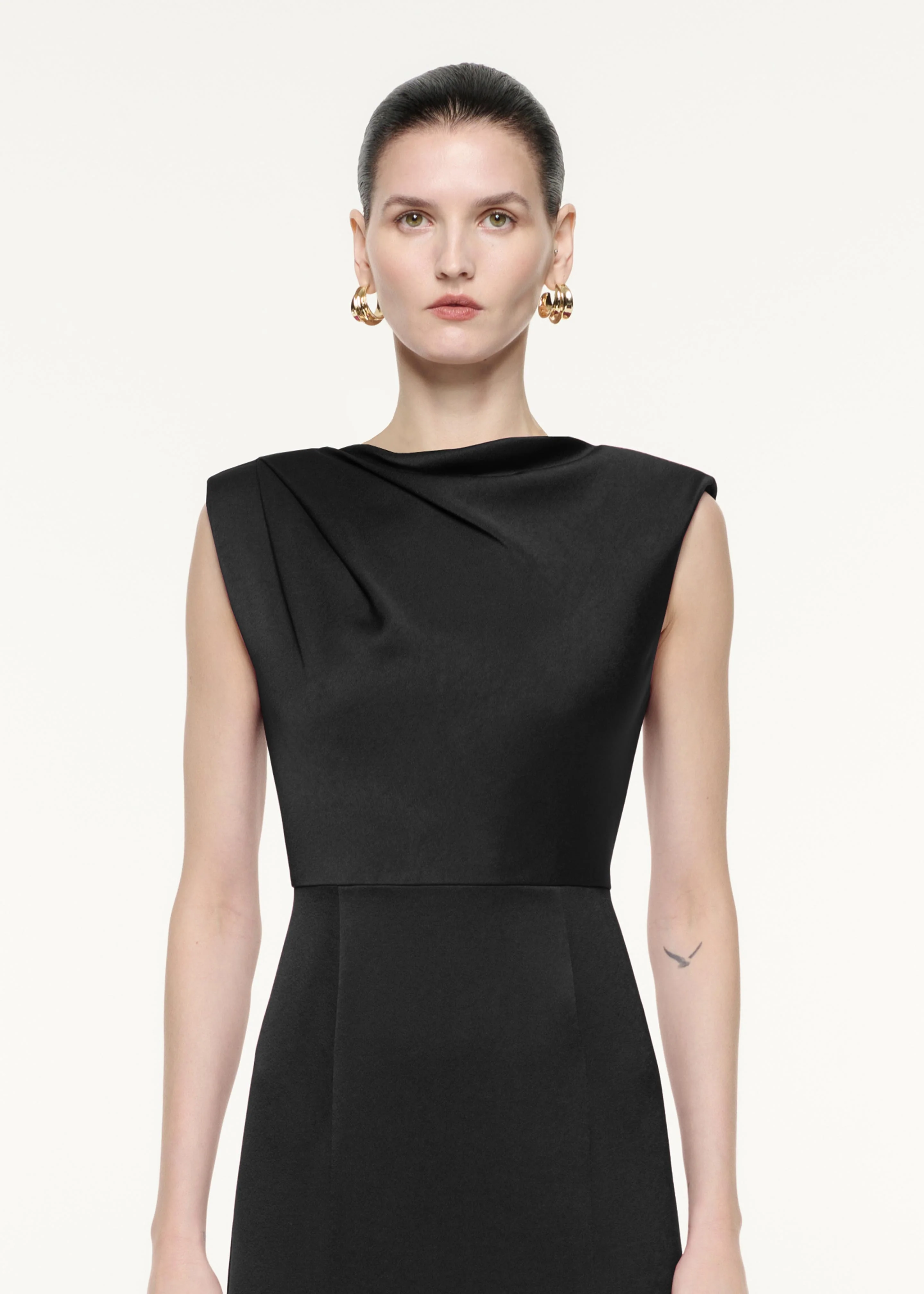 Satin Crepe Midi Dress - Image 4