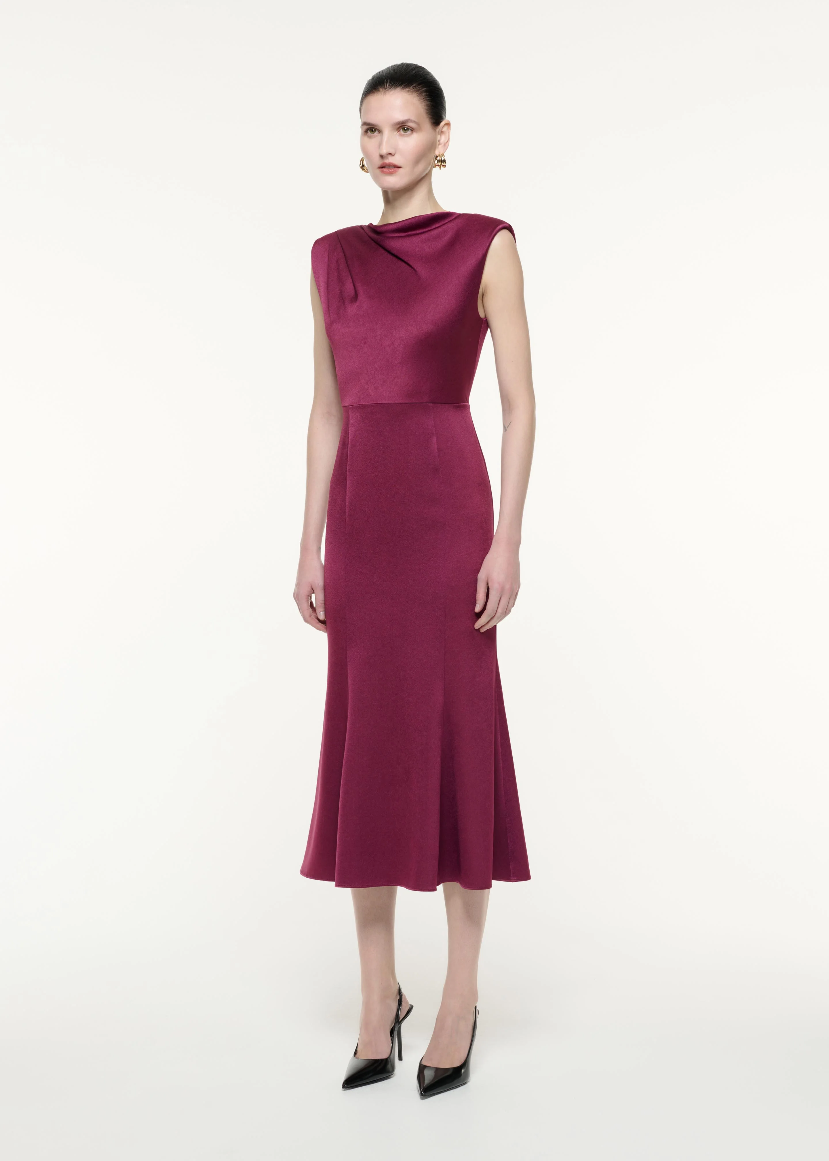 Satin Crepe Midi Dress - Image 2