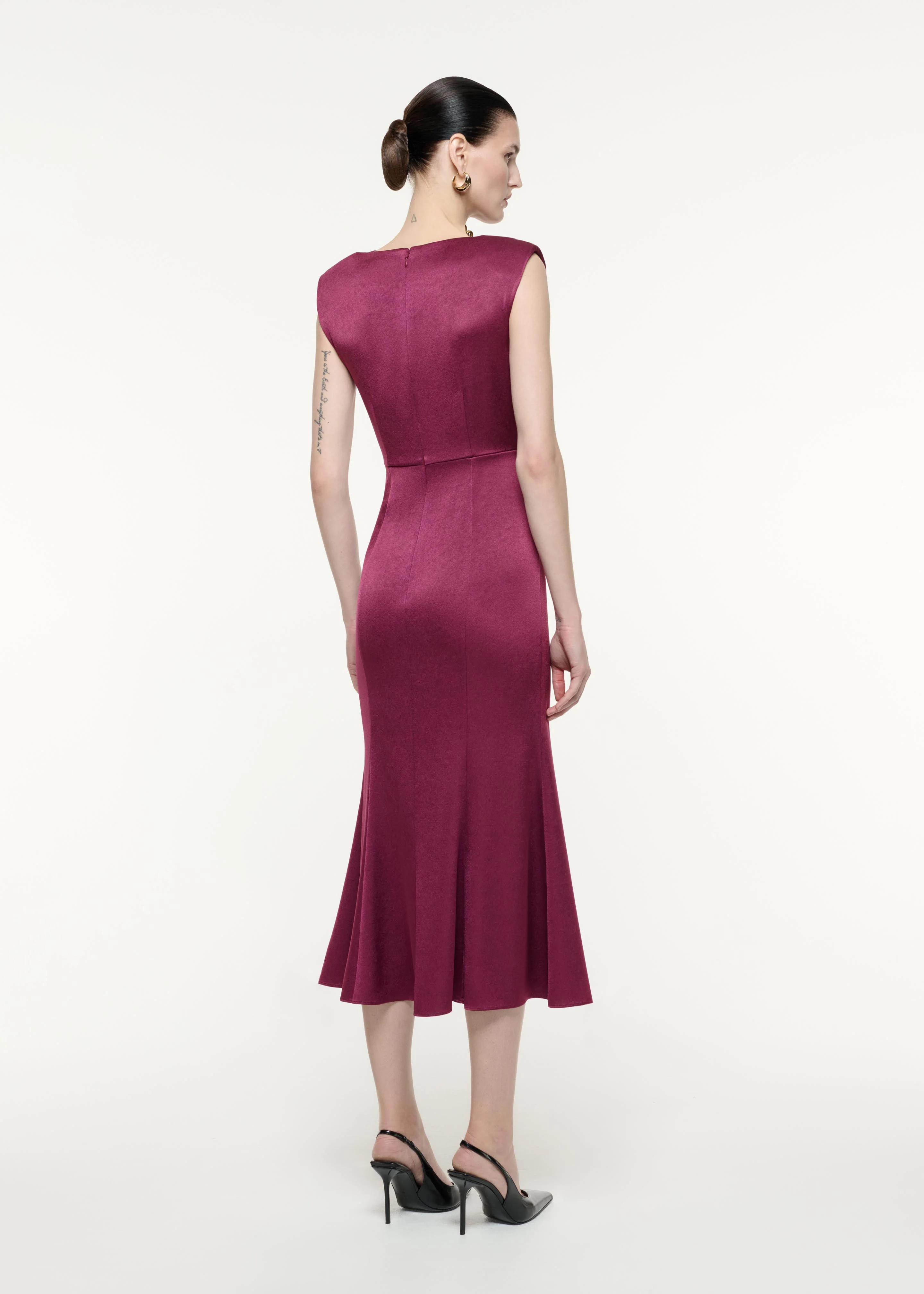 Satin Crepe Midi Dress - Image 3