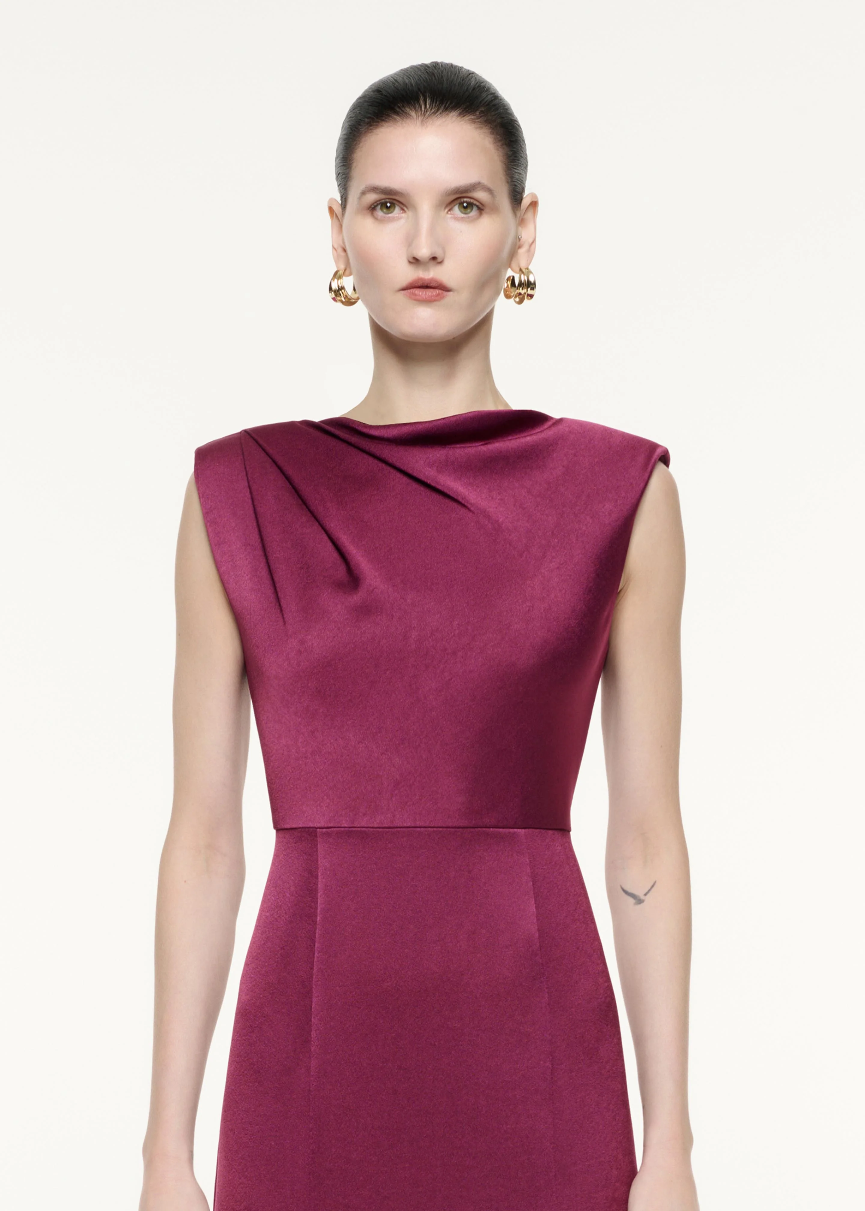 Satin Crepe Midi Dress - Image 4