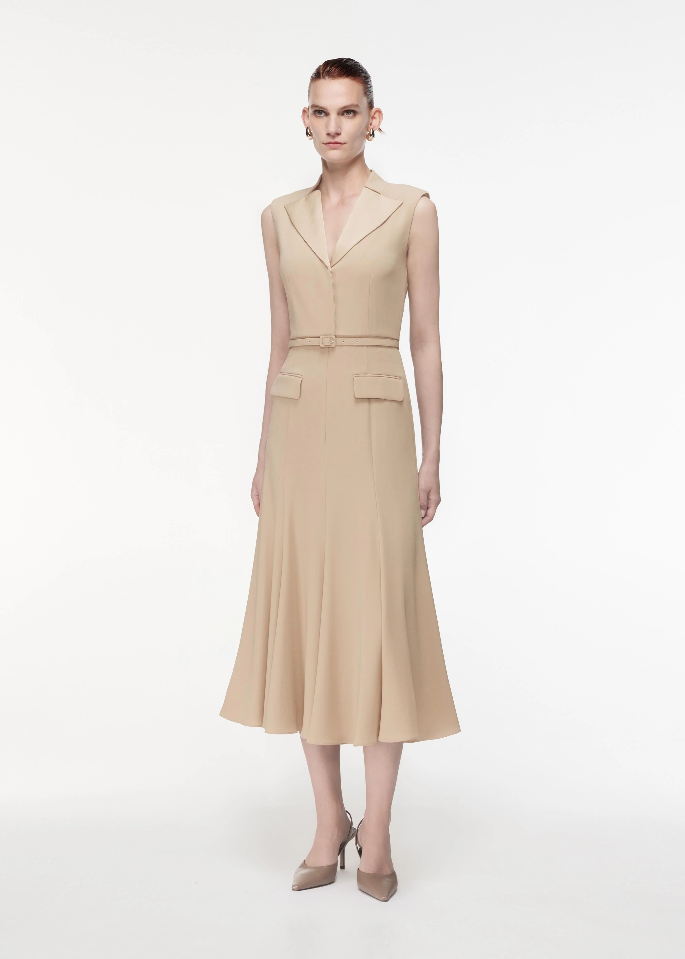 Satin Crepe Midi Dress - Image 2