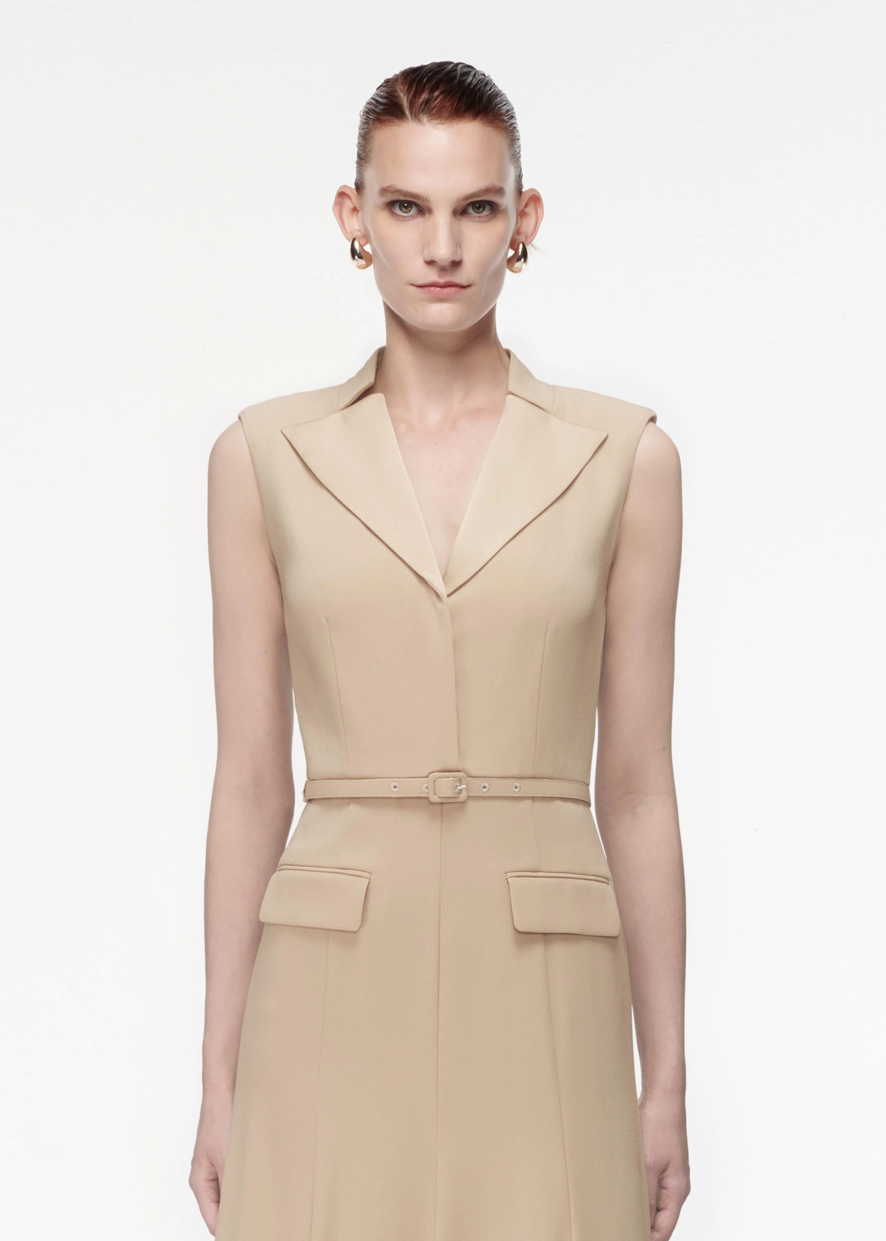 Satin Crepe Midi Dress - Image 4