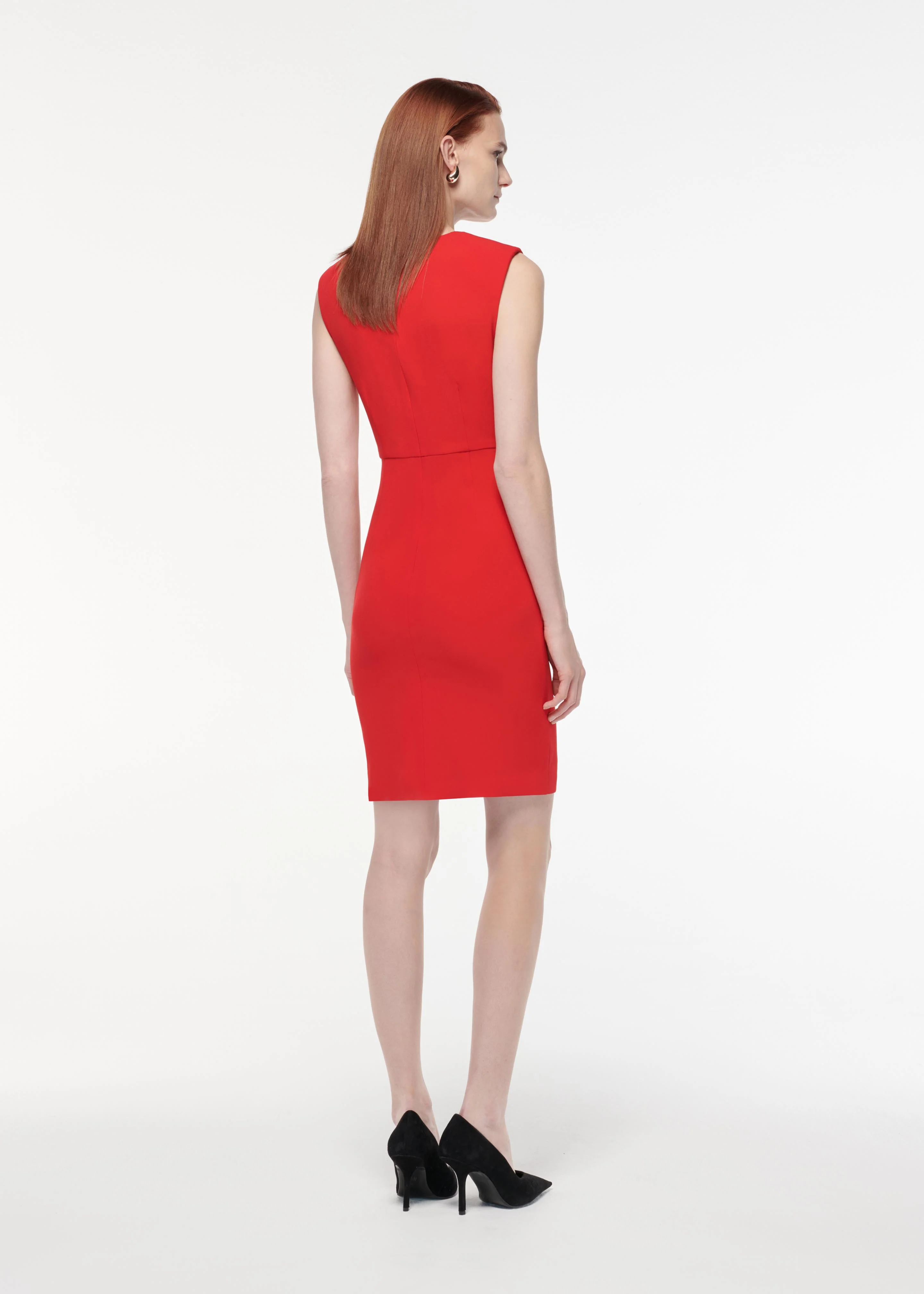 Satin Crepe Mini Dress - Image 3