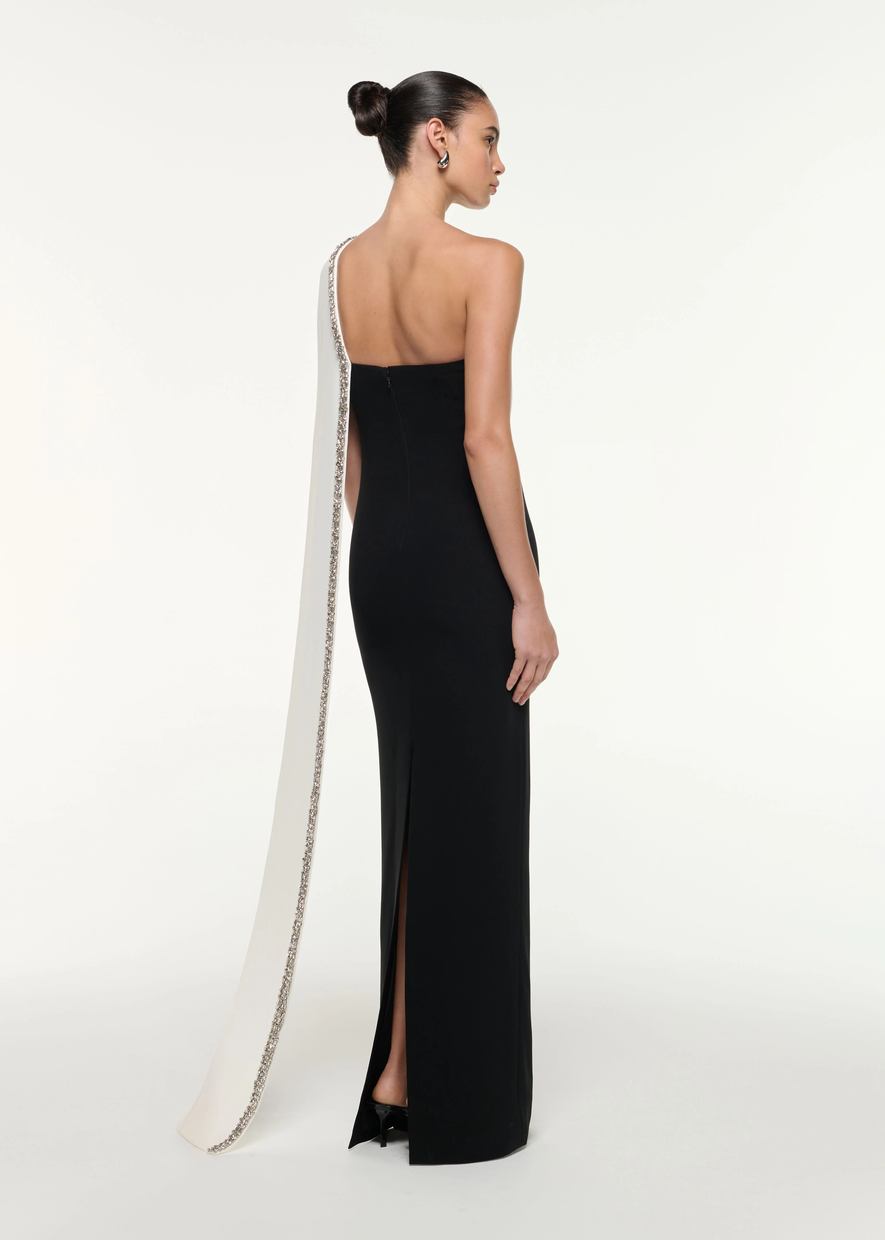Satin Crepe Sash Gown - Image 3