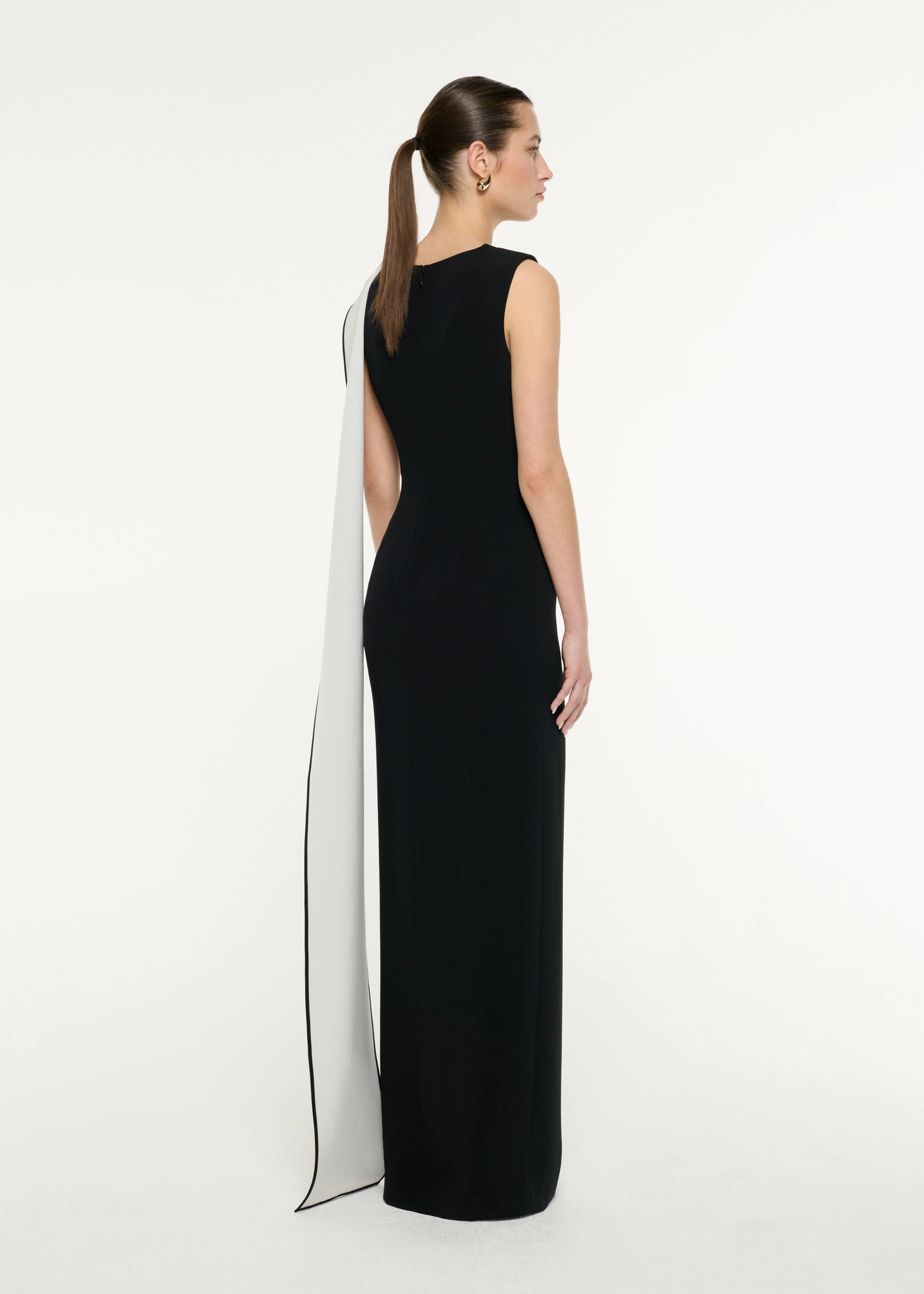 Satin Crepe Sash Gown - Image 3
