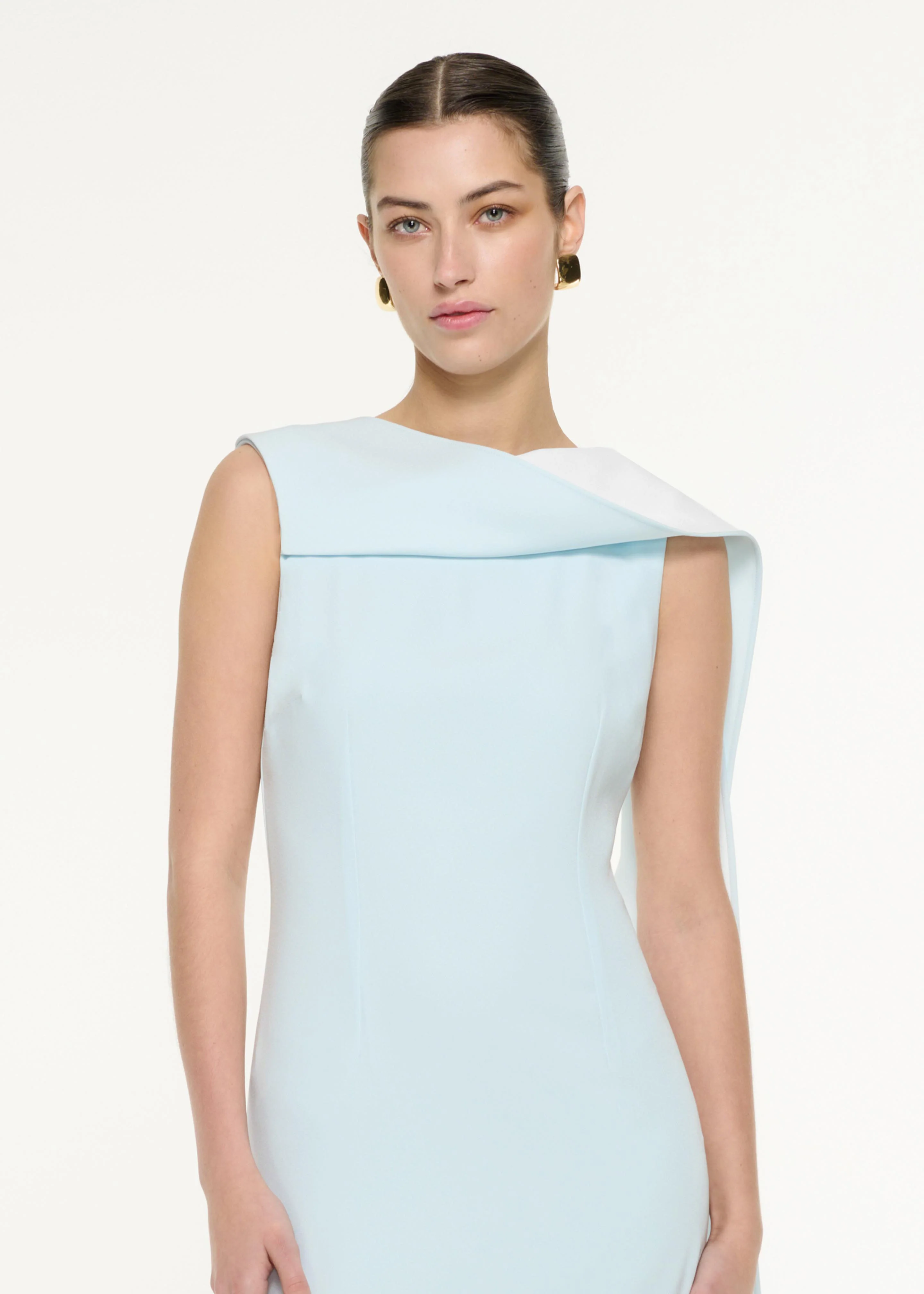 Satin Crepe Sash Midi Dress - Image 4