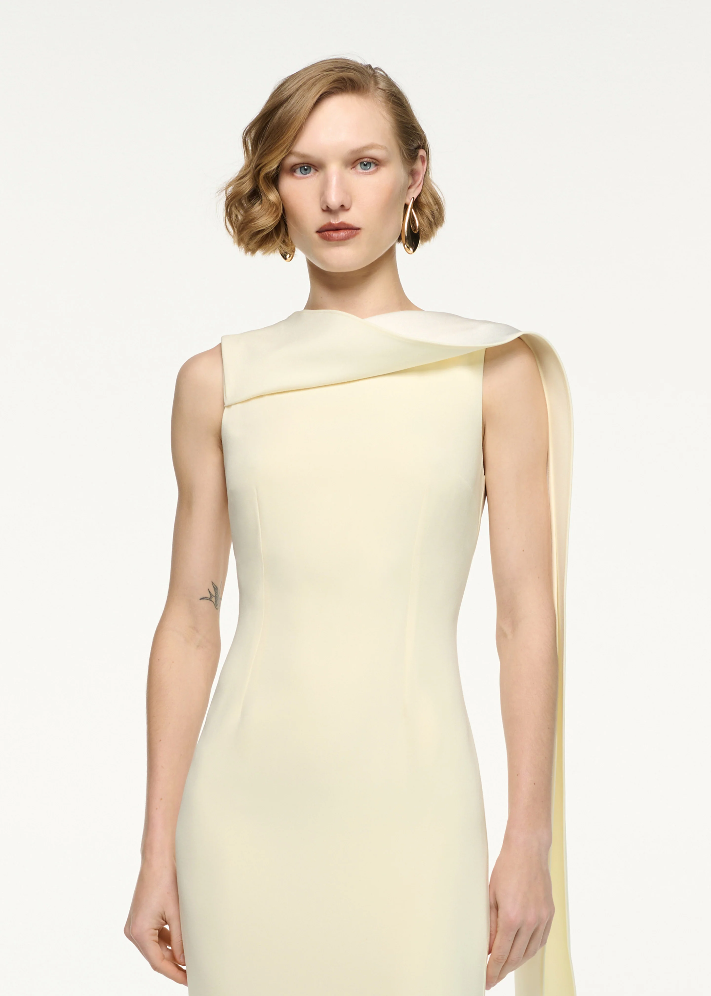 Satin Crepe Sash Midi Dress - Image 4