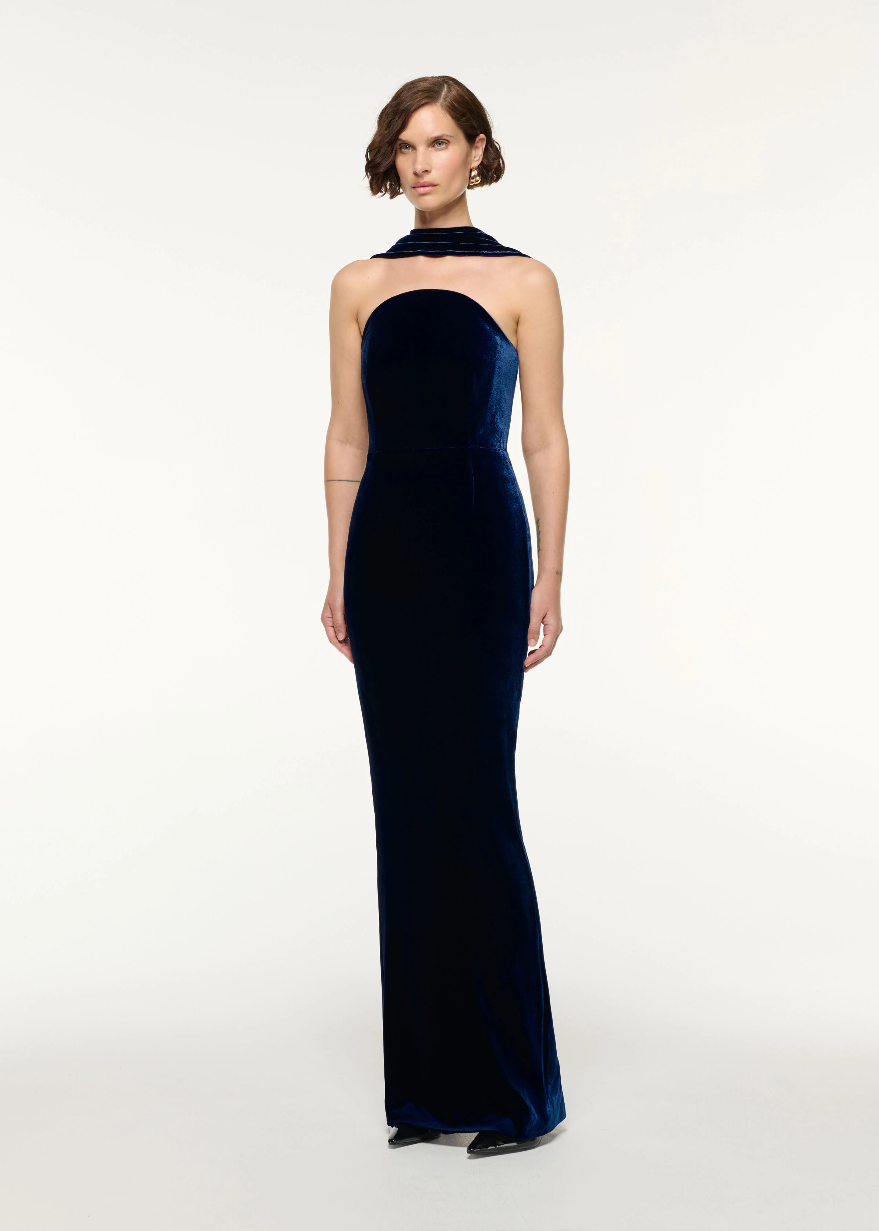 Scarf Neckline Velvet Moon Gown - Image 2