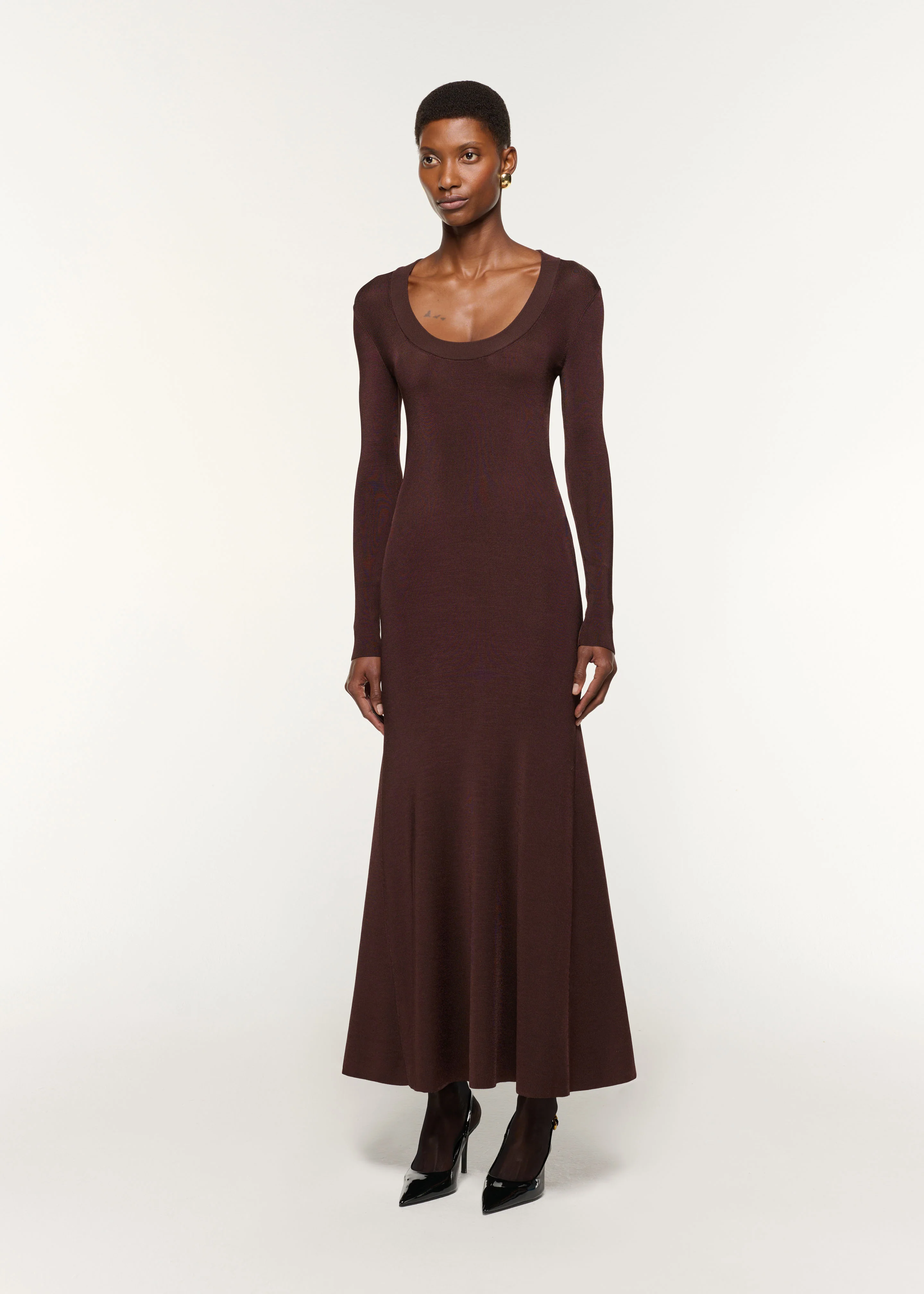 Scoop Neck Viscose Knit Dress - Image 2