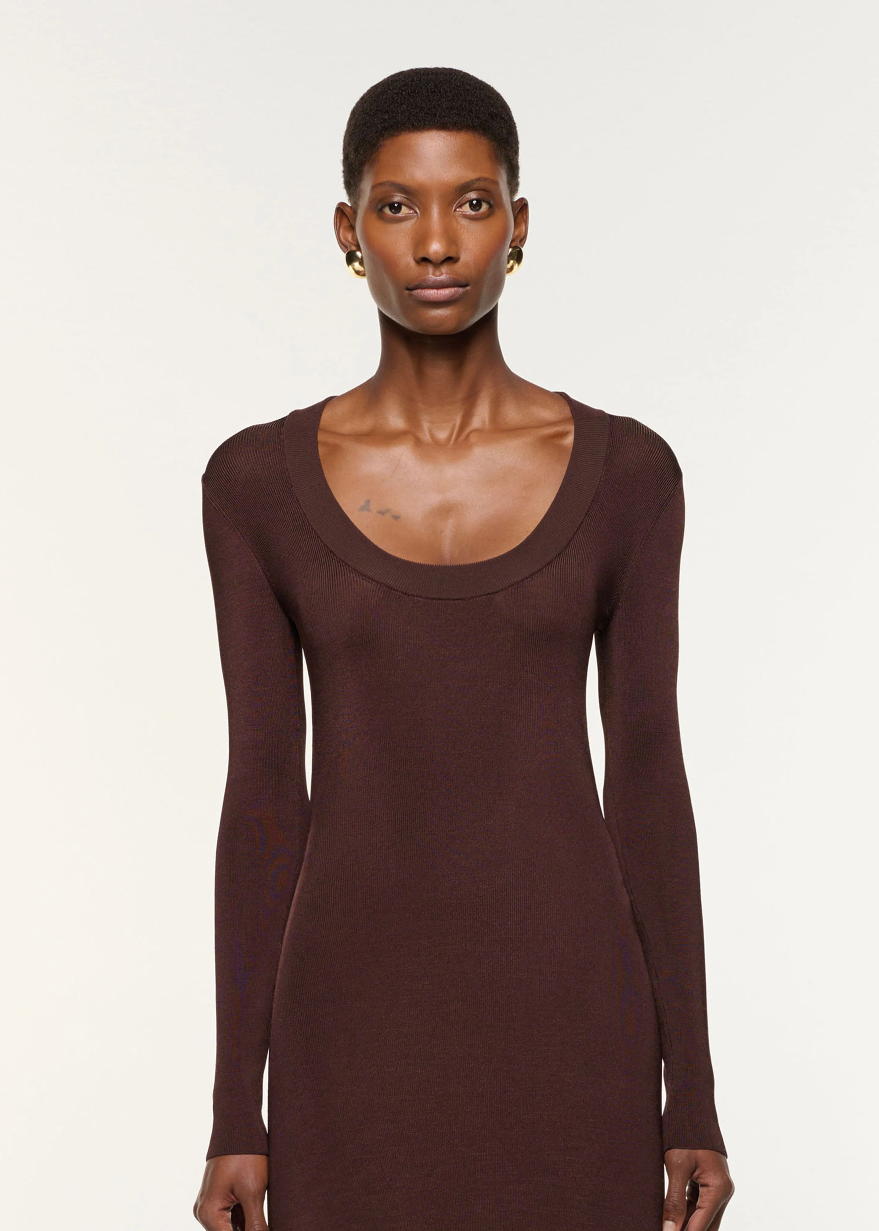 Scoop Neck Viscose Knit Dress - Image 4