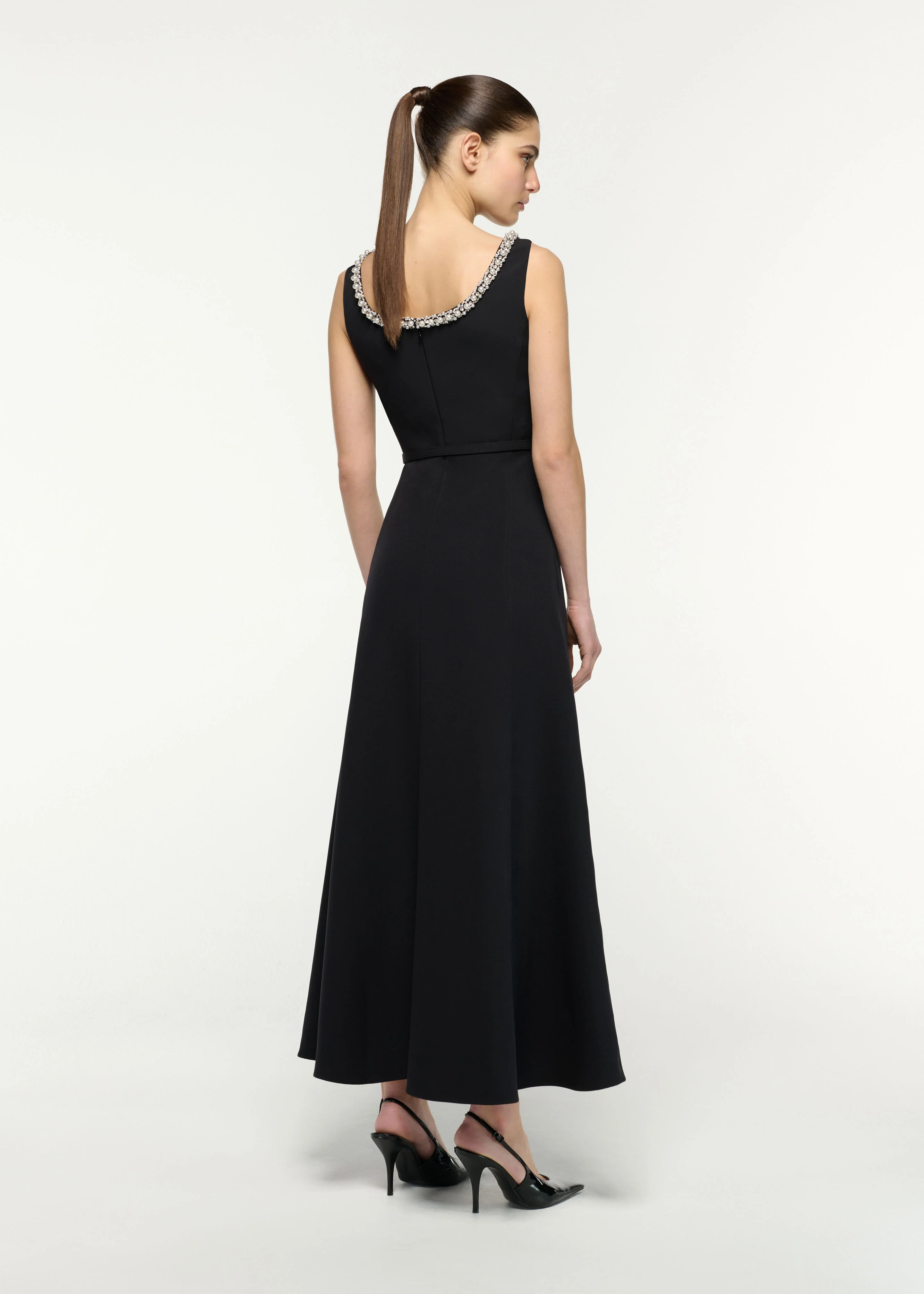Scooped Pearl Neckline Maxi Dress - Image 3