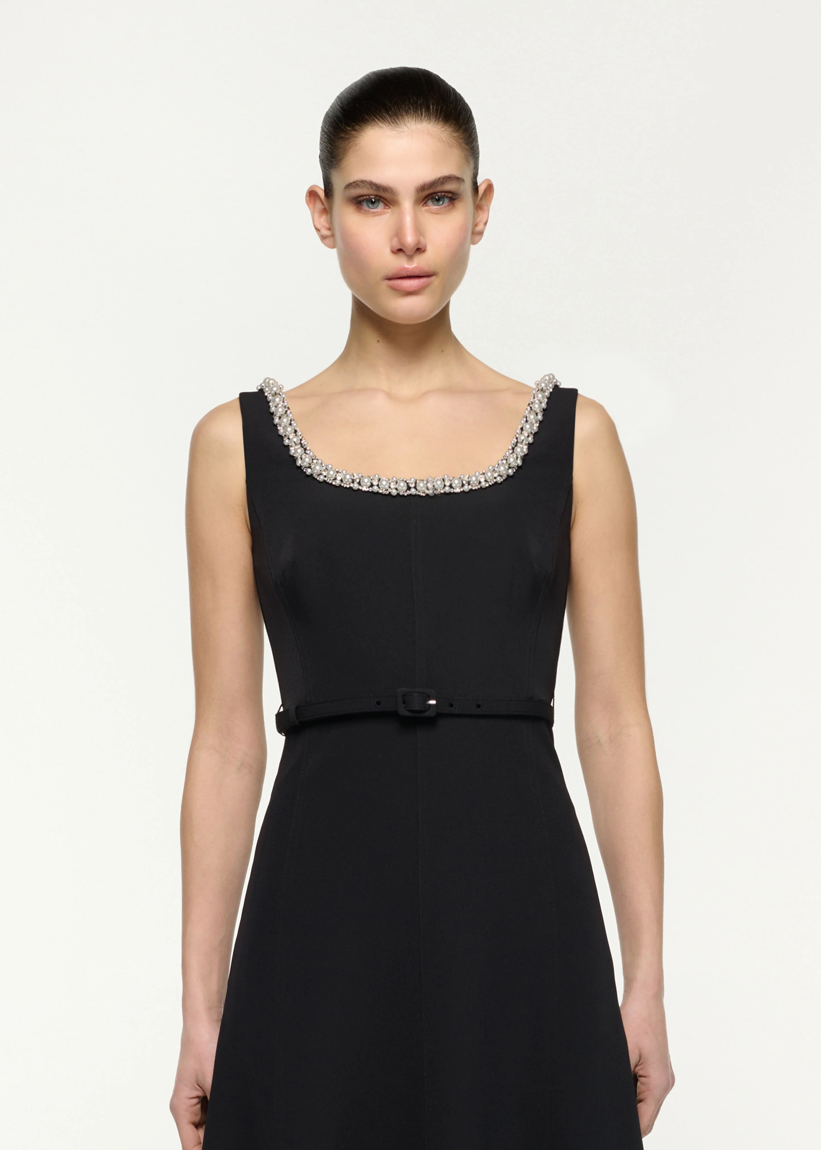 Scooped Pearl Neckline Maxi Dress - Image 4