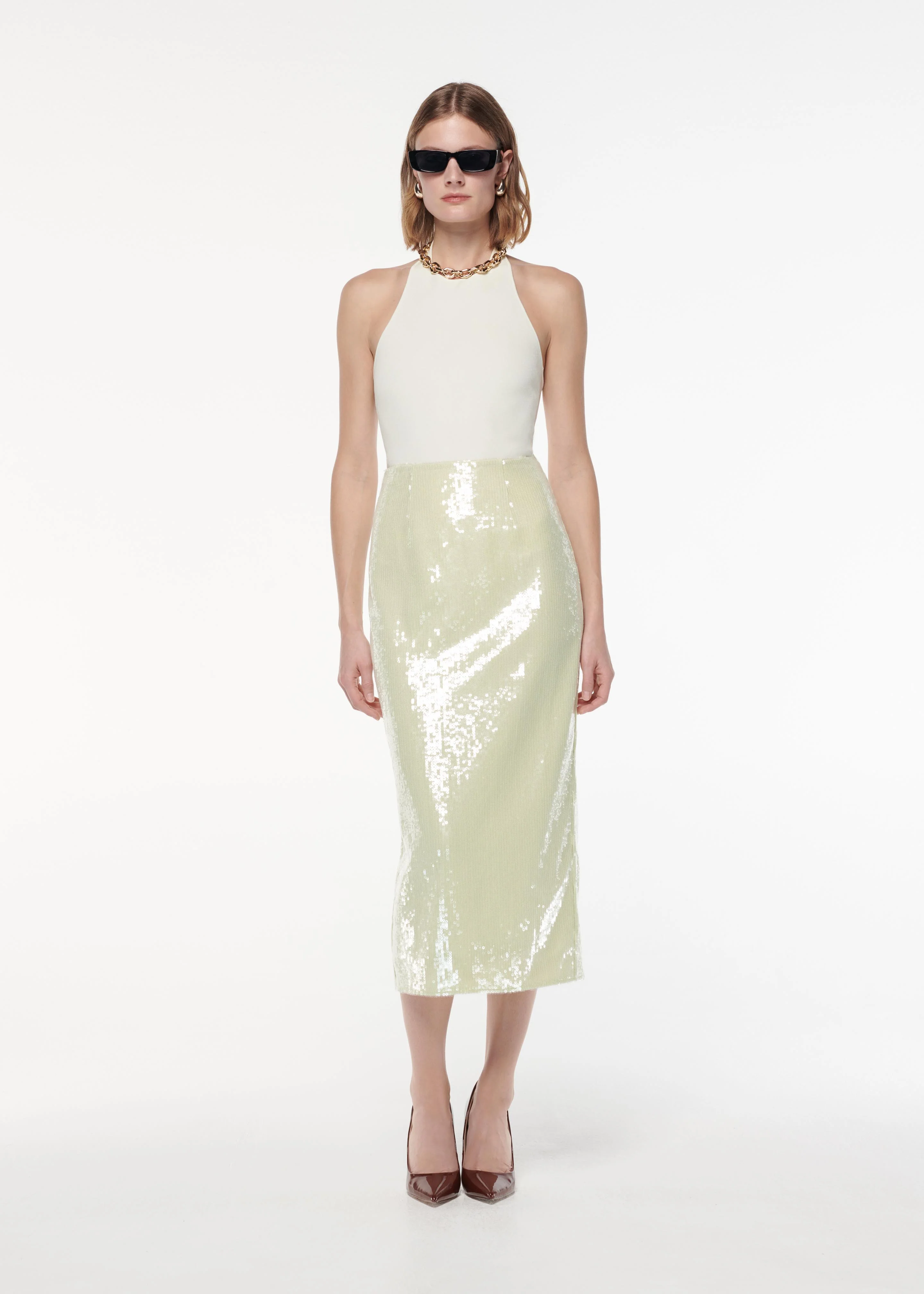 Sequin Midi Skirt