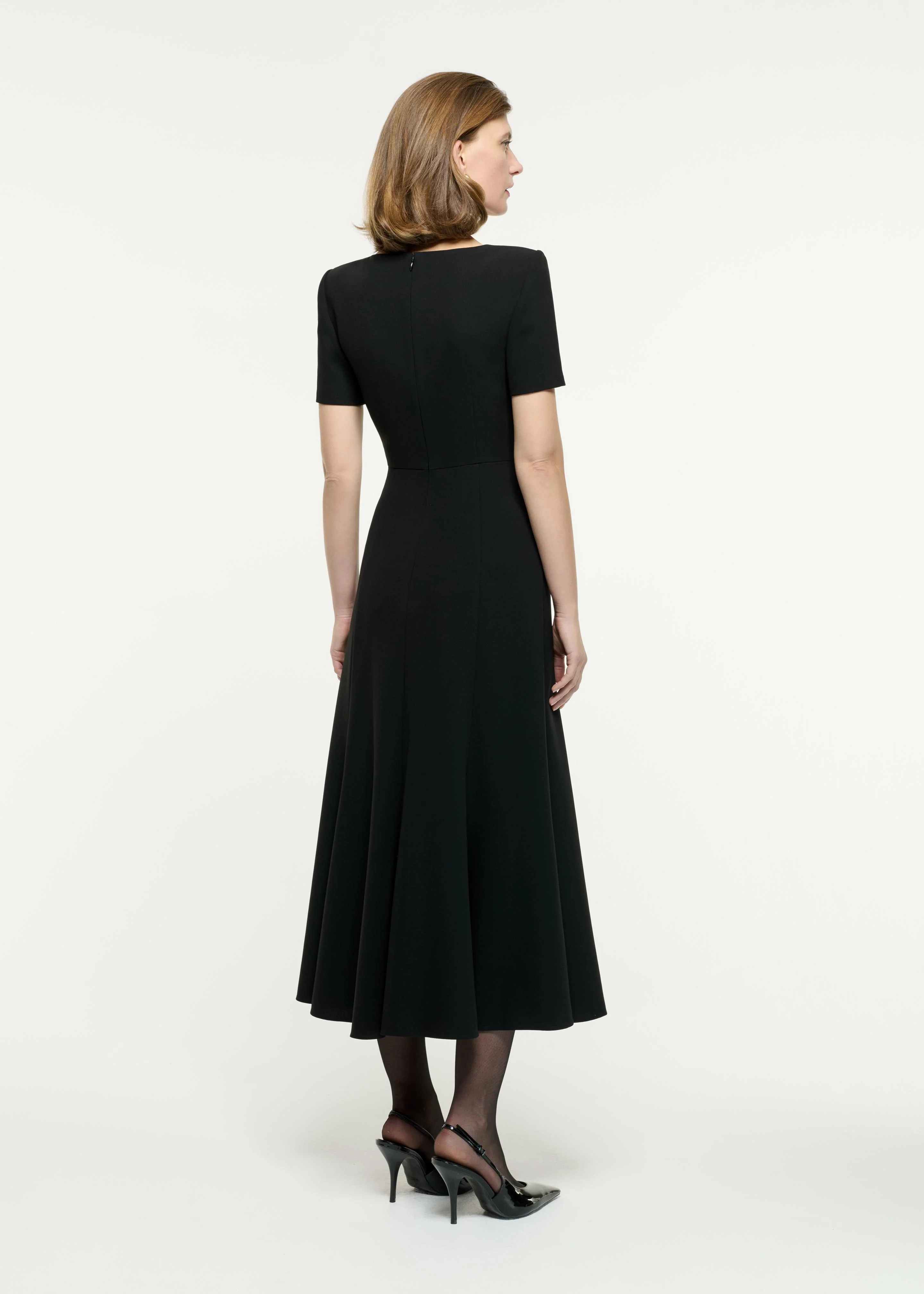 Contrast Fluted Midi Dress - Image 3