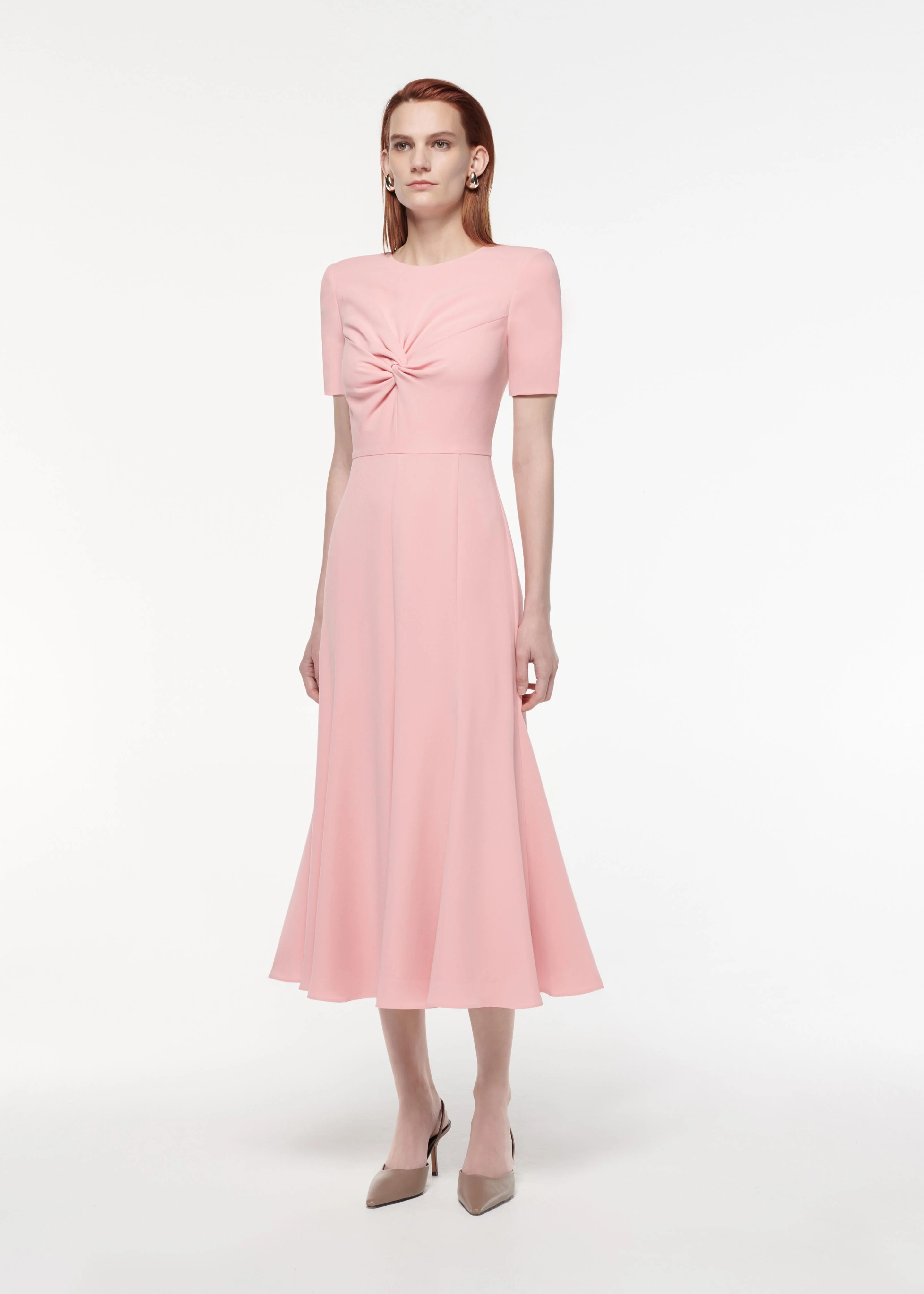 Short Sleeve Light Cady Midi Dress - Image 2