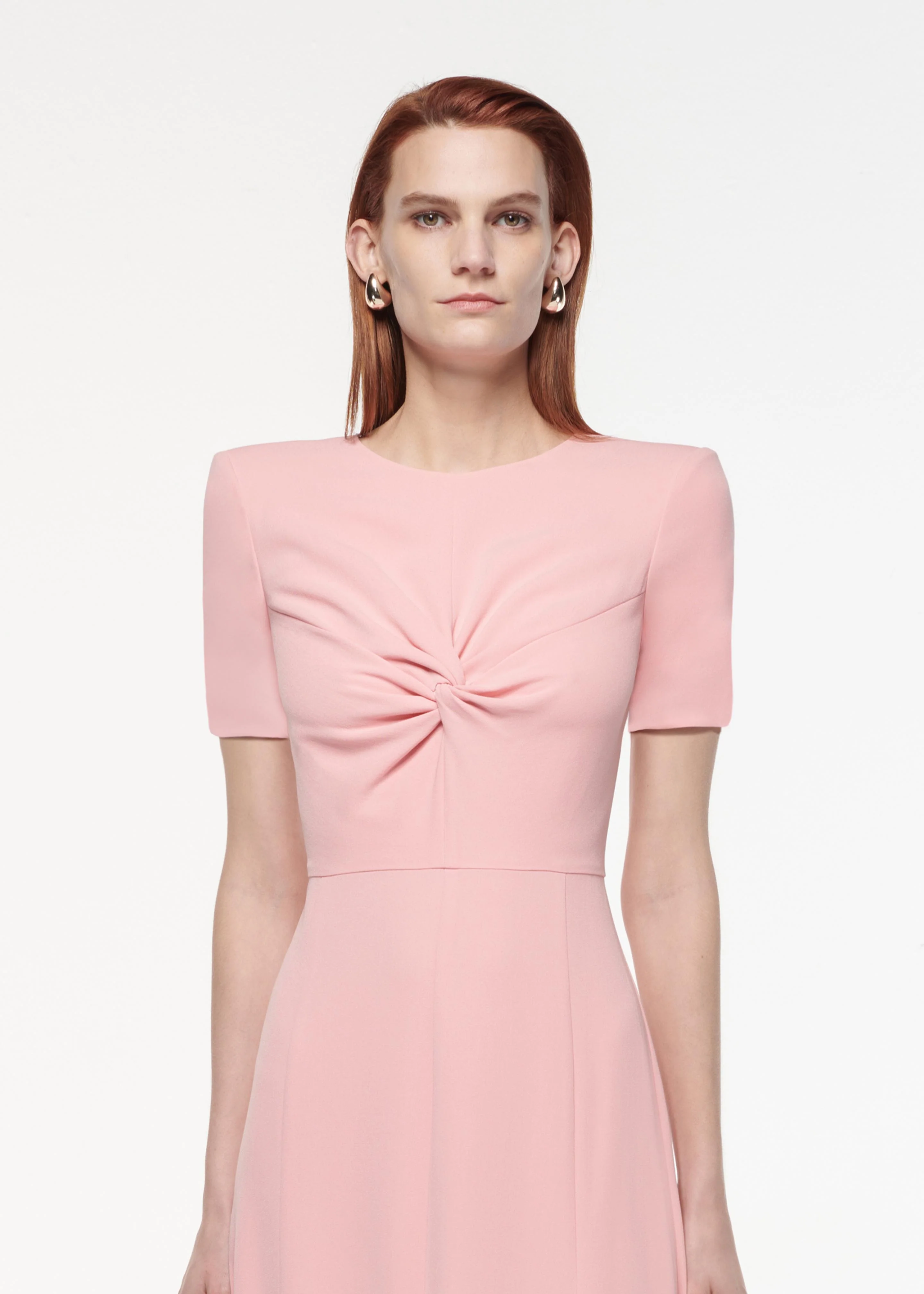 Short Sleeve Light Cady Midi Dress - Image 4