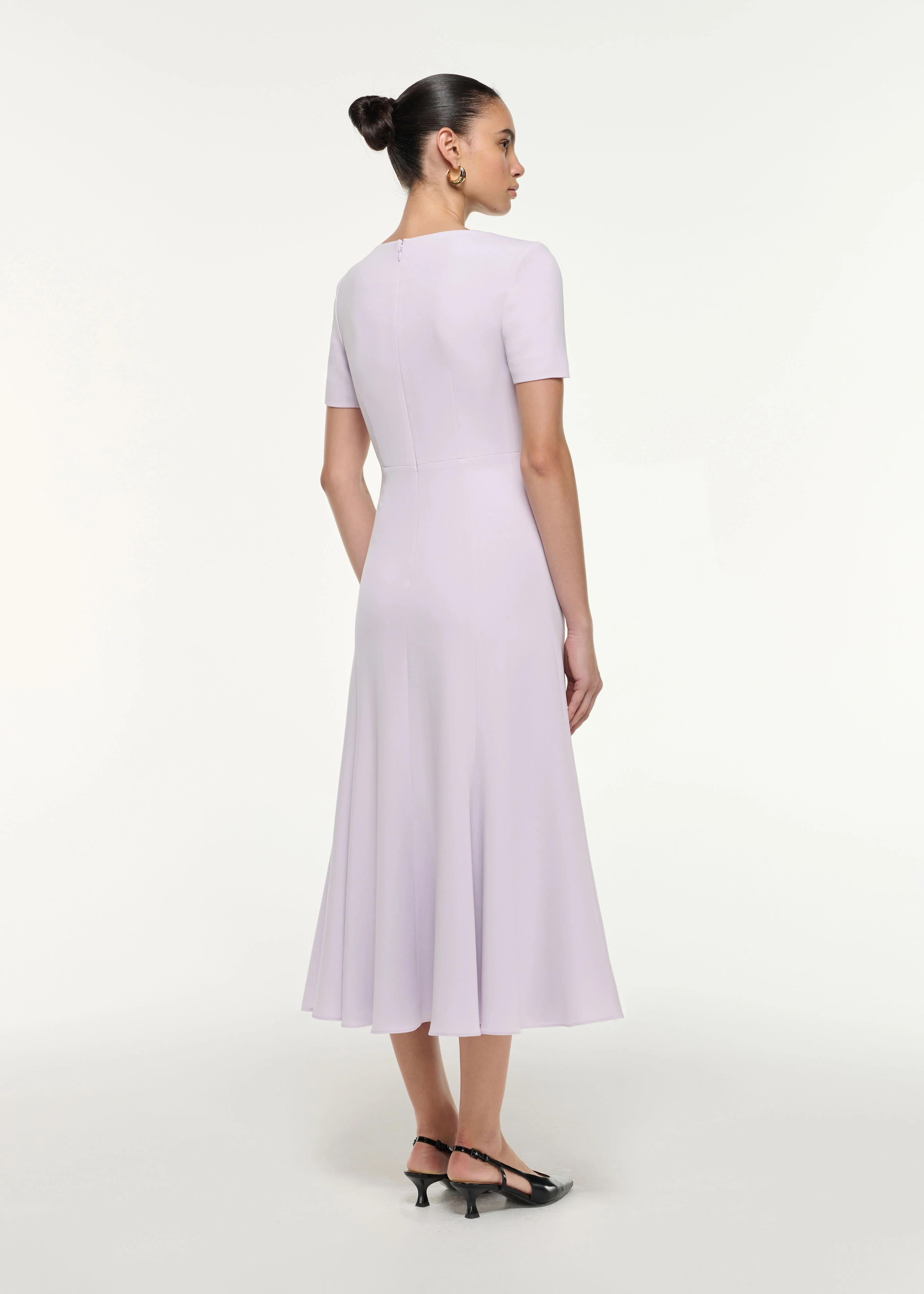 Shoulder Drape Midi Dress - Image 3