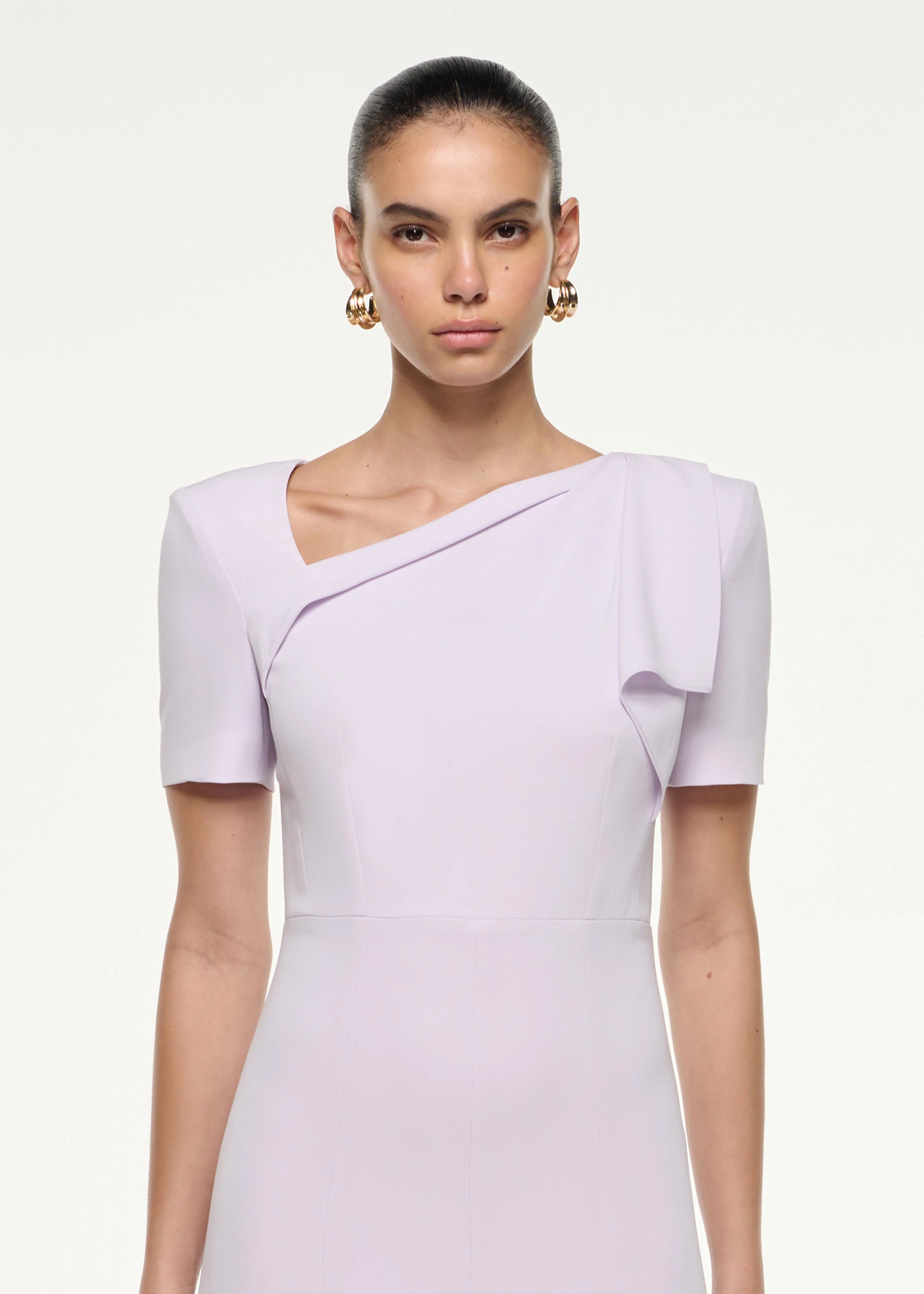 Shoulder Drape Midi Dress - Image 4