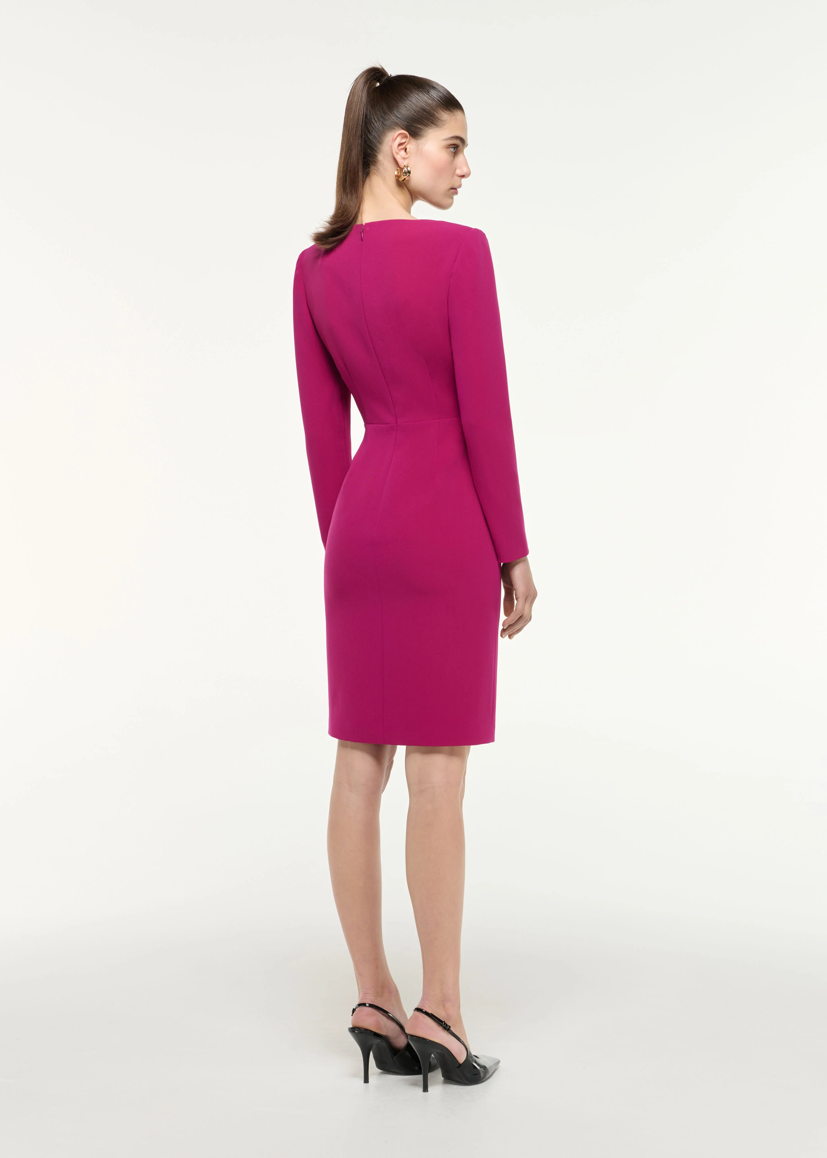 Shoulder Drape Mini Dress - Image 3