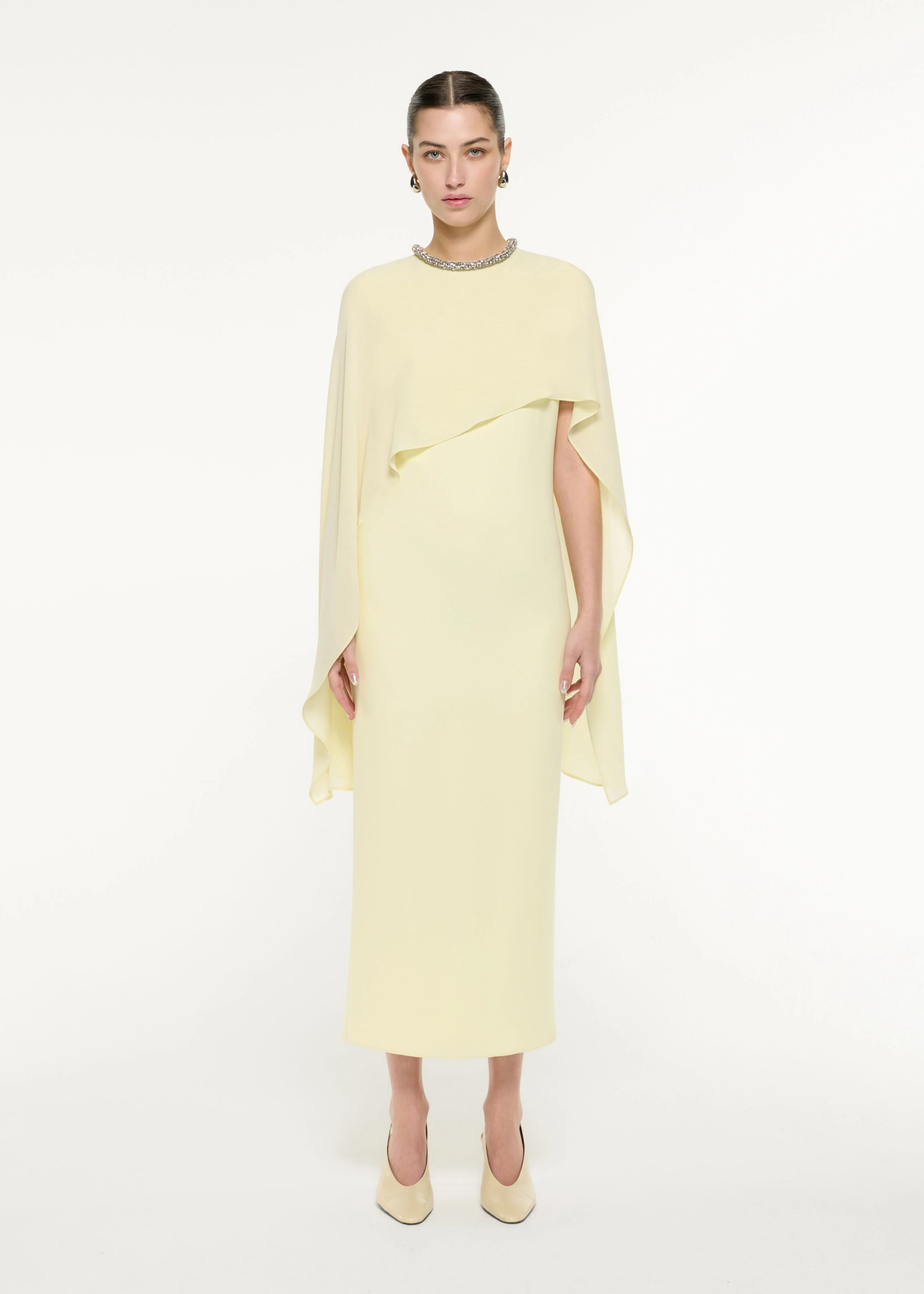 Silk Cape Maxi Dress