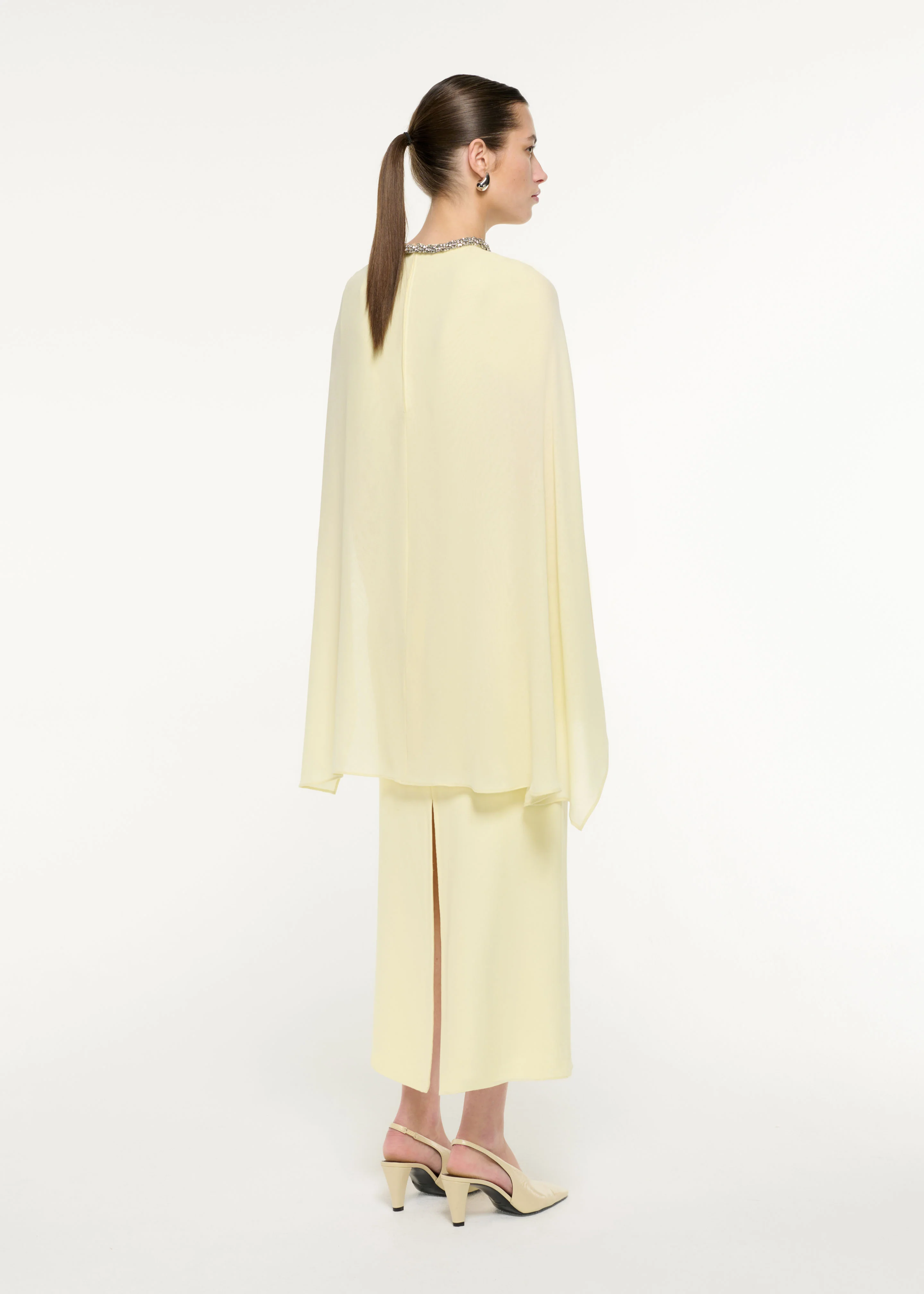 Silk Cape Maxi Dress - Image 3