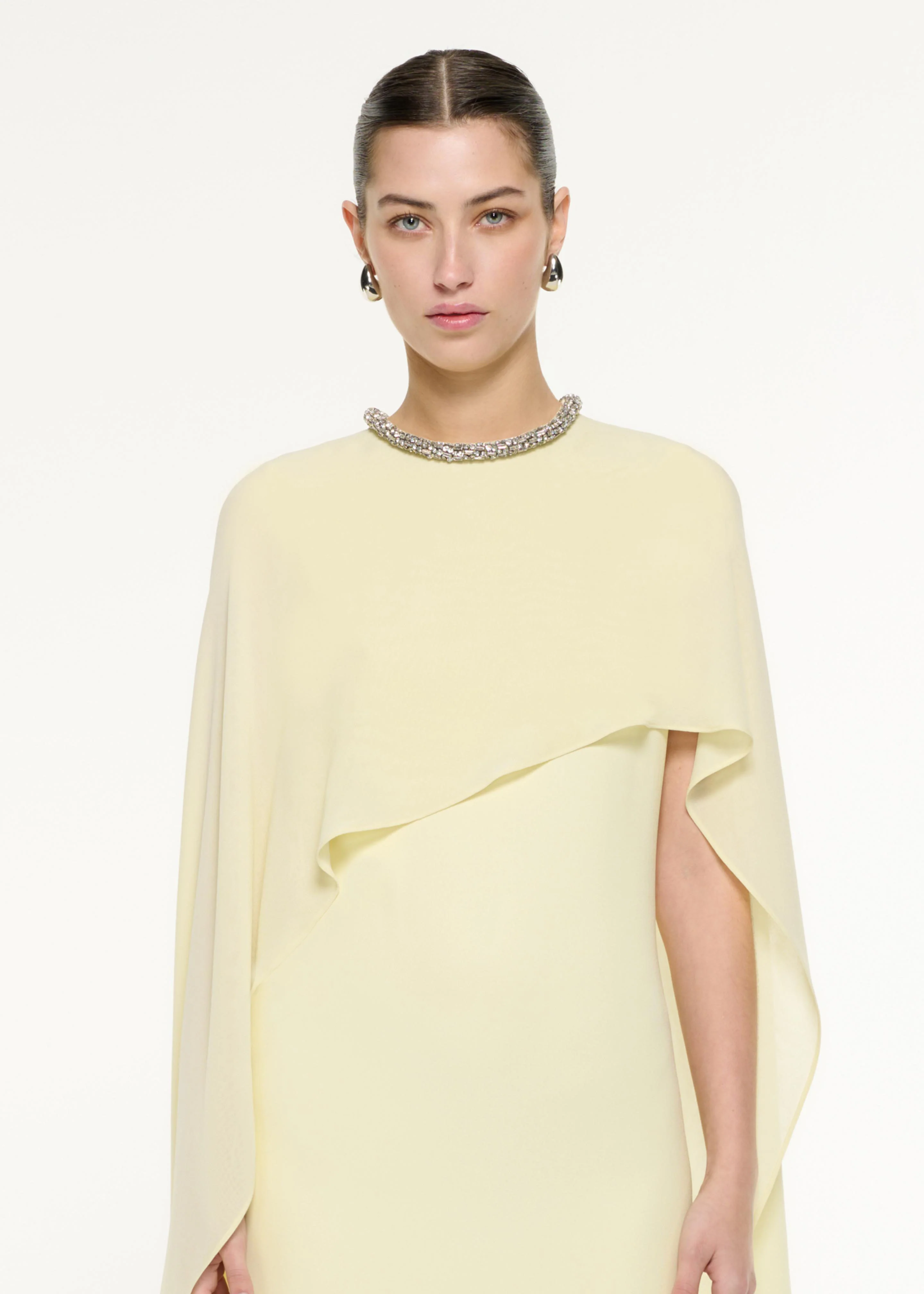 Silk Cape Maxi Dress - Image 4