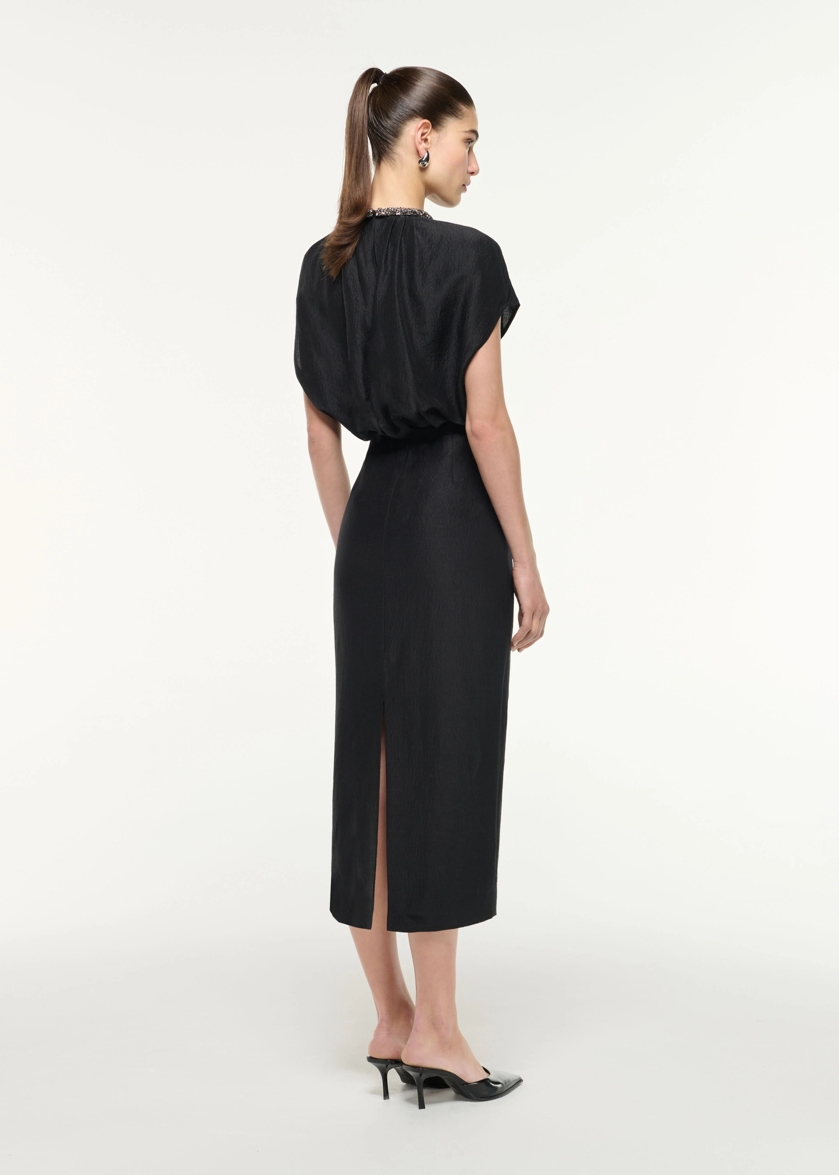 Silk Jacquard Midi Dress - Image 3