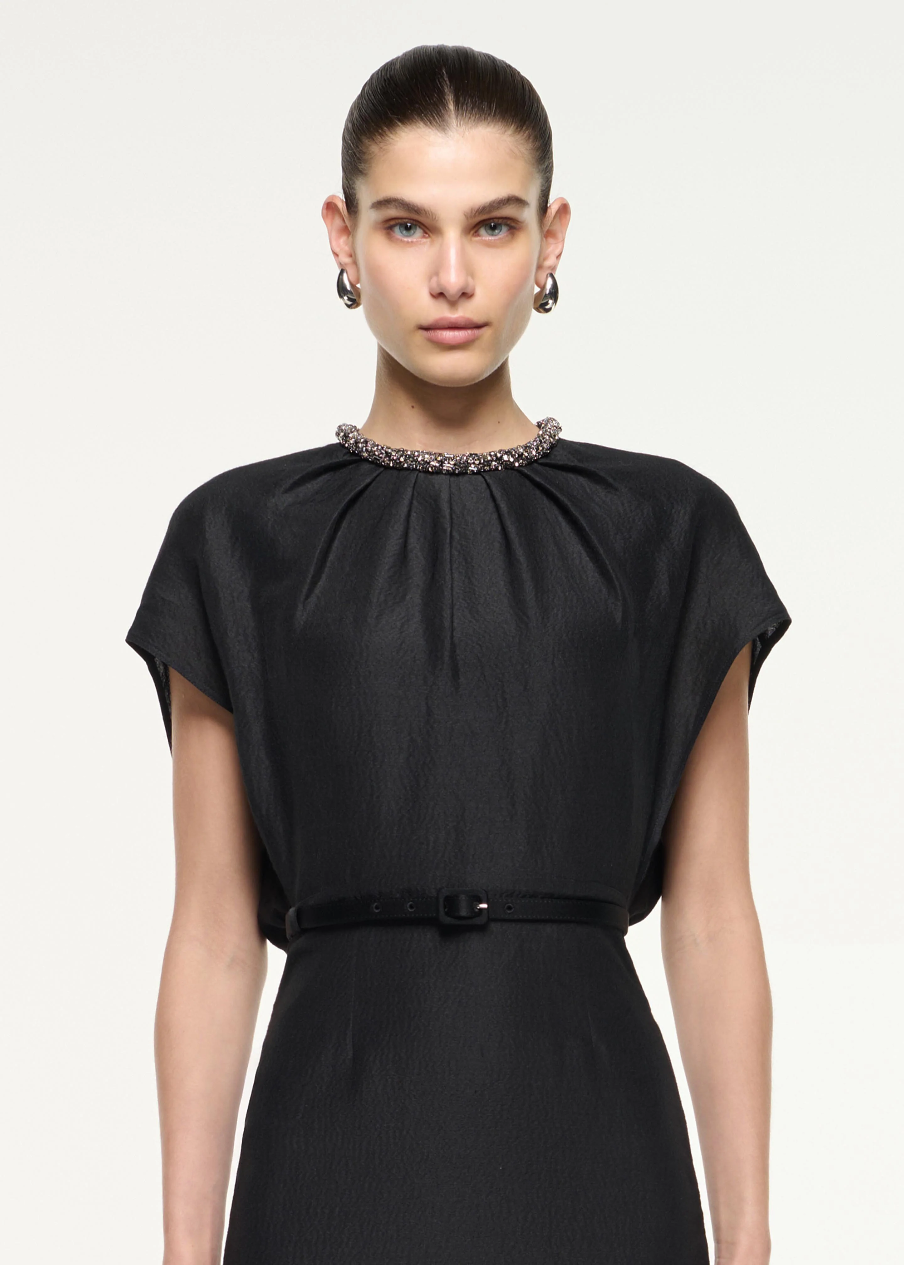 Silk Jacquard Midi Dress - Image 4