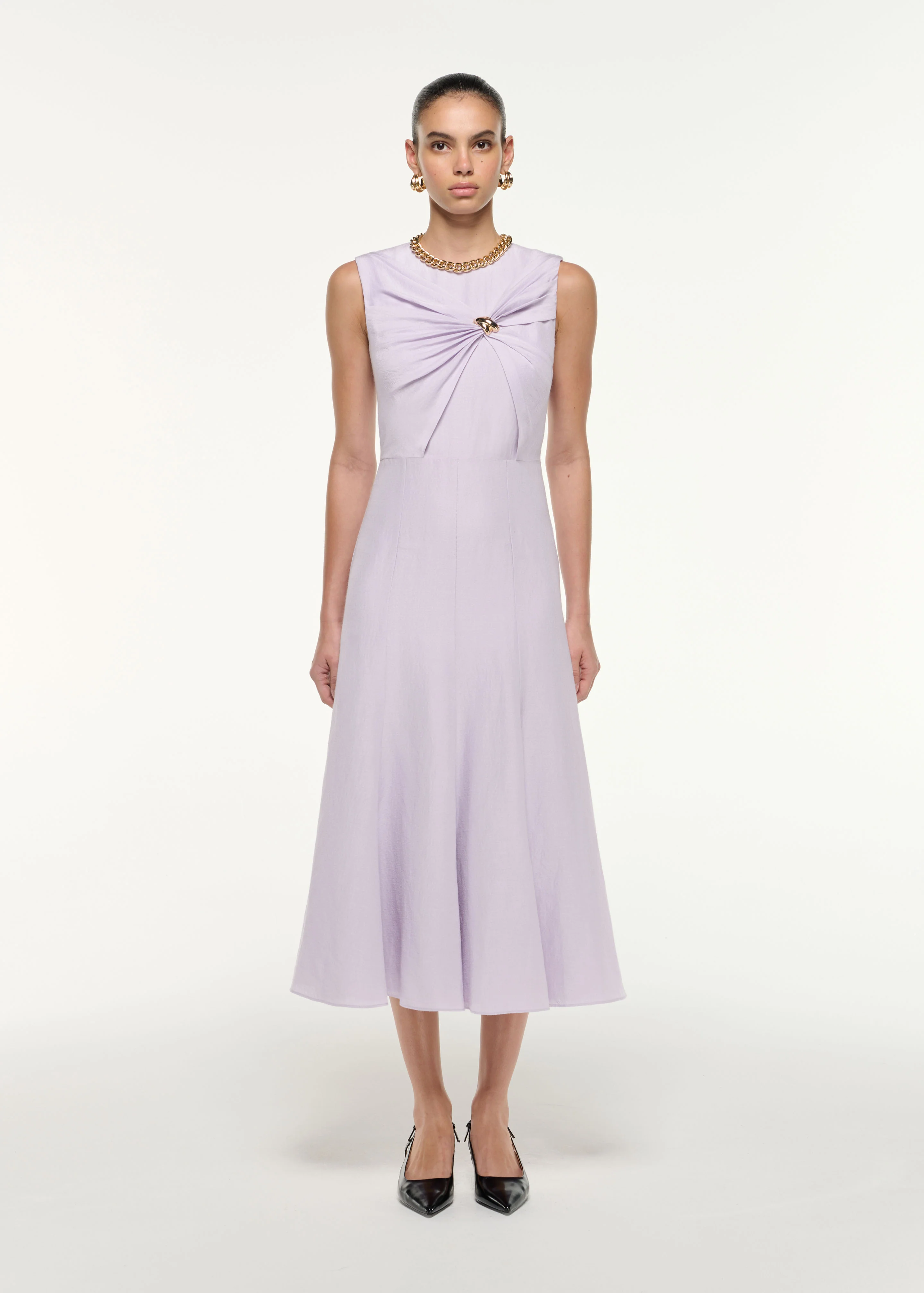 Silk Jacquard Midi Dress
