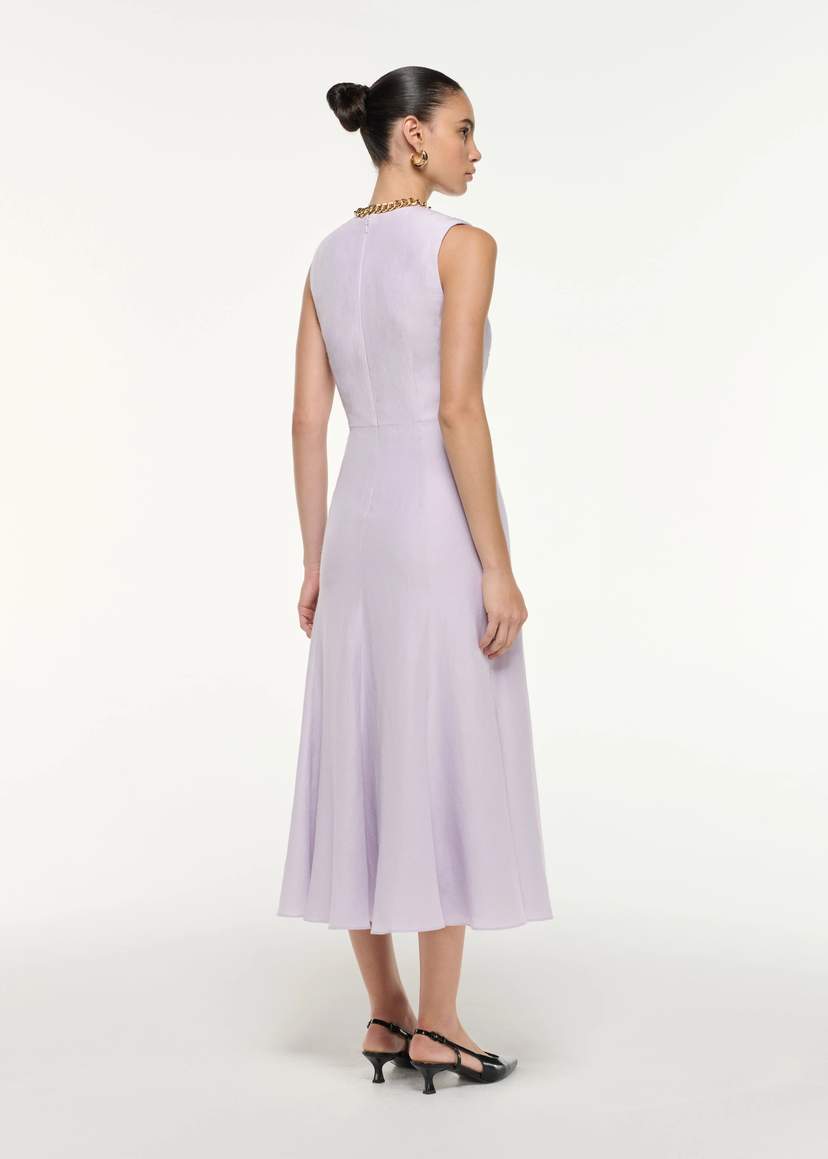 Silk Jacquard Midi Dress - Image 3