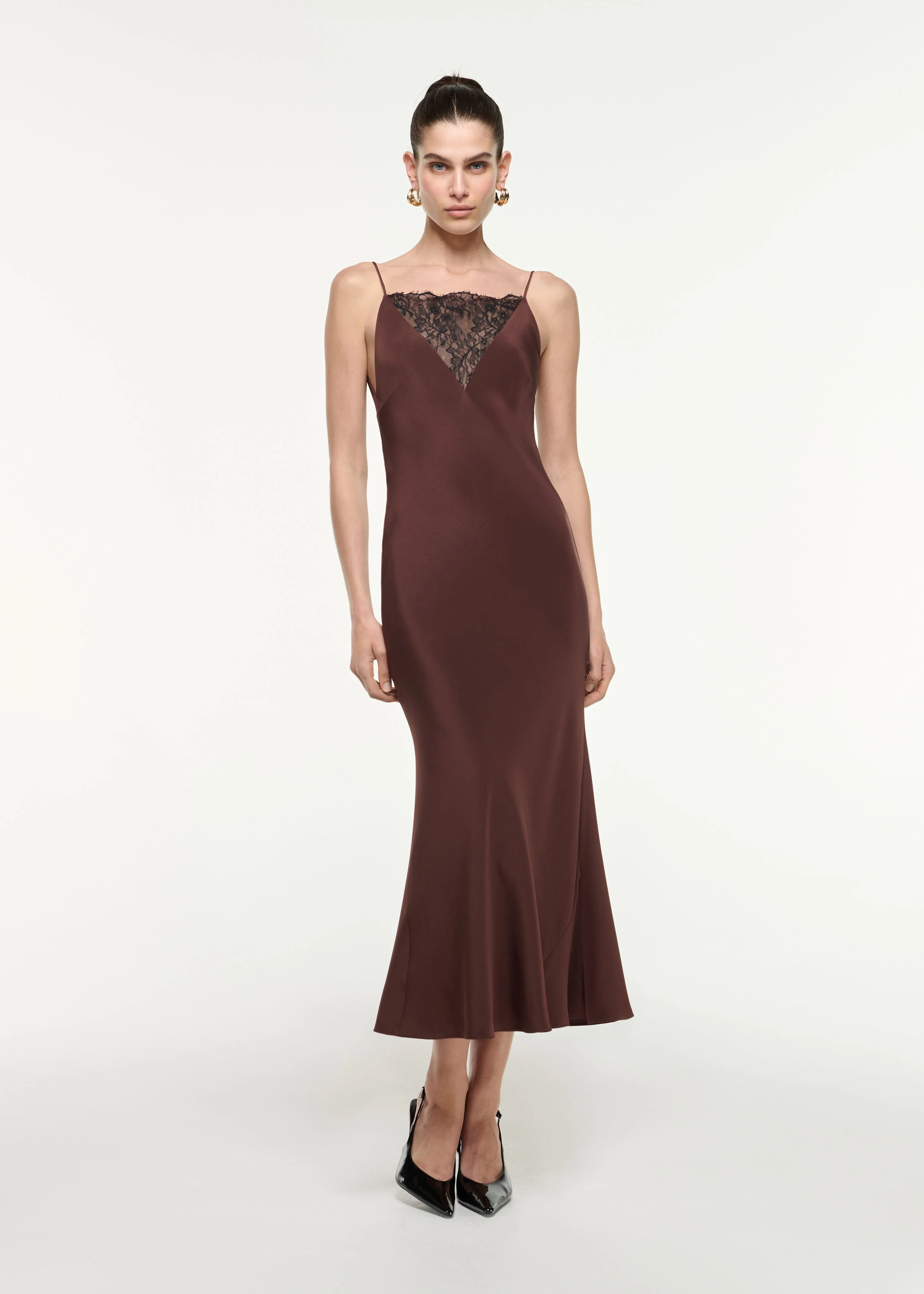 Silk Lace Midi Dress
