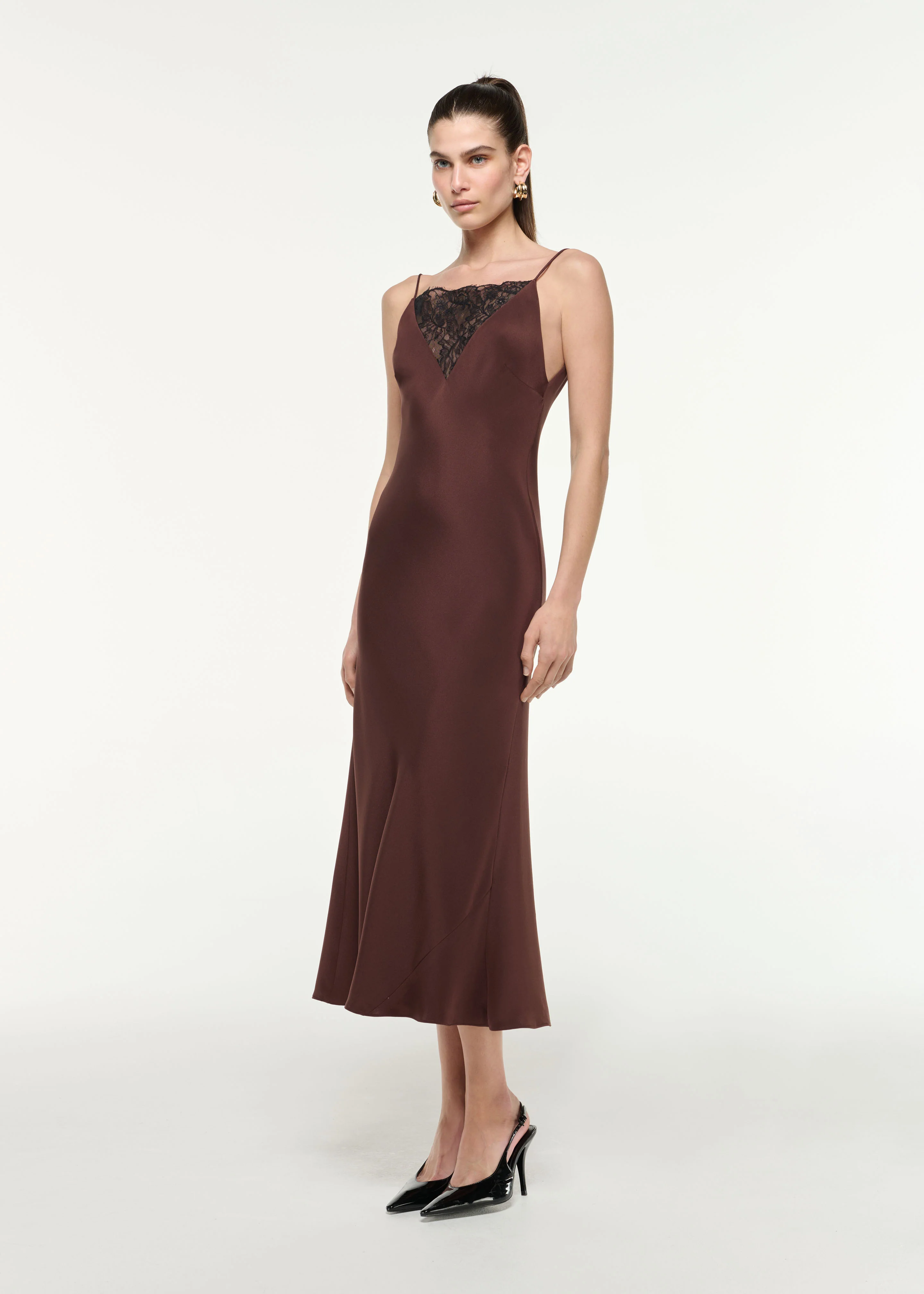 Silk Lace Midi Dress - Image 2