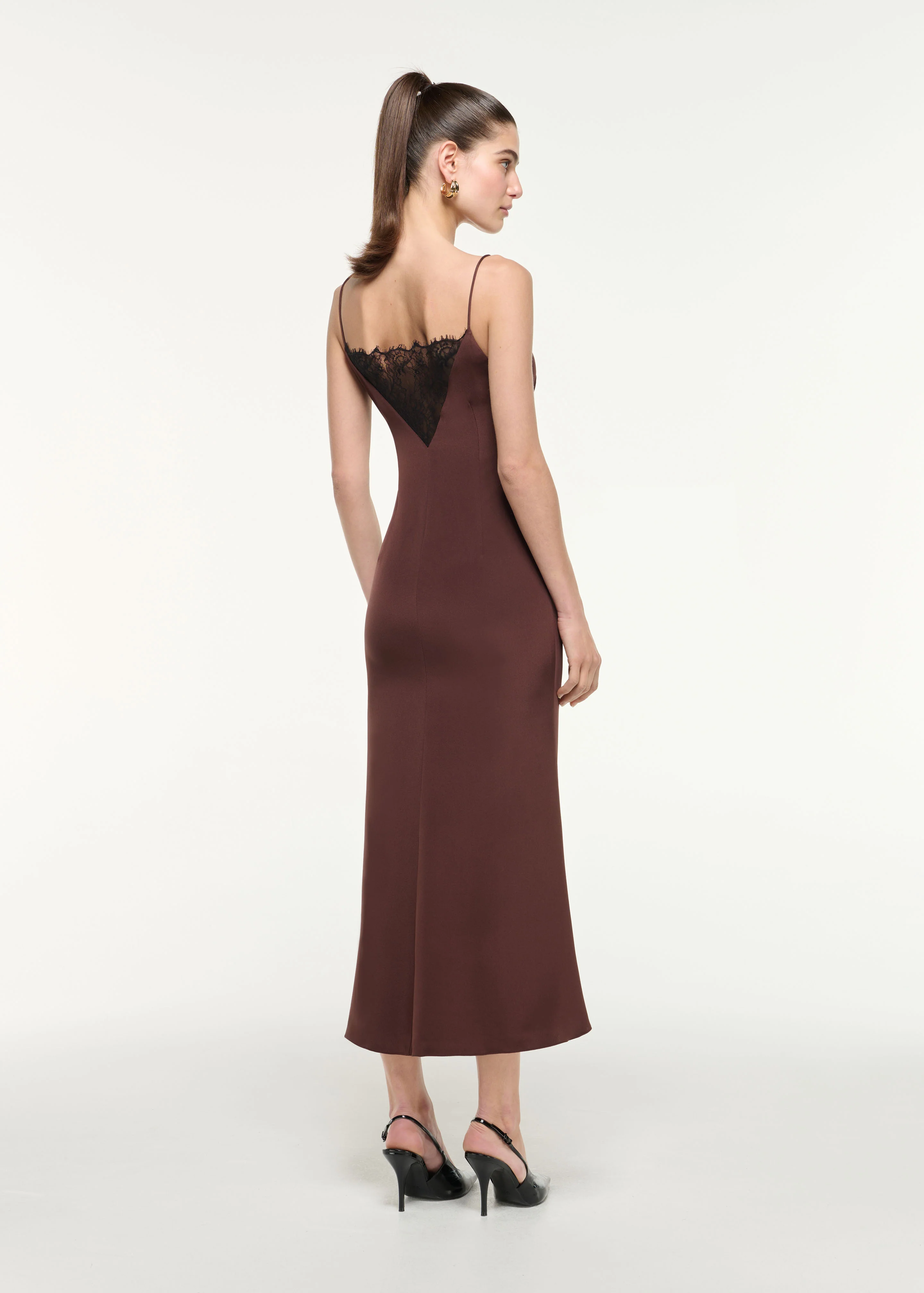 Silk Lace Midi Dress - Image 3