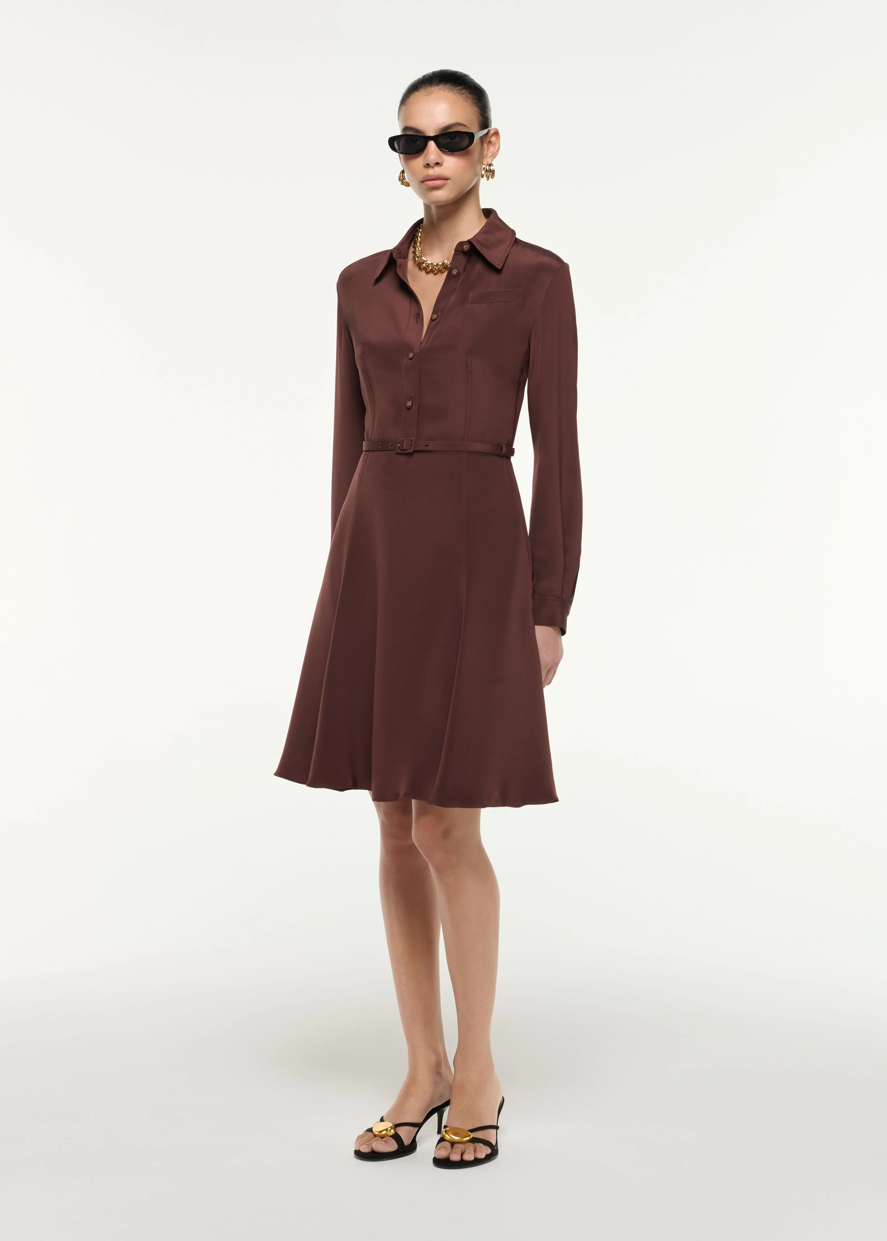 Silk Midi Shirt Dress - Image 2