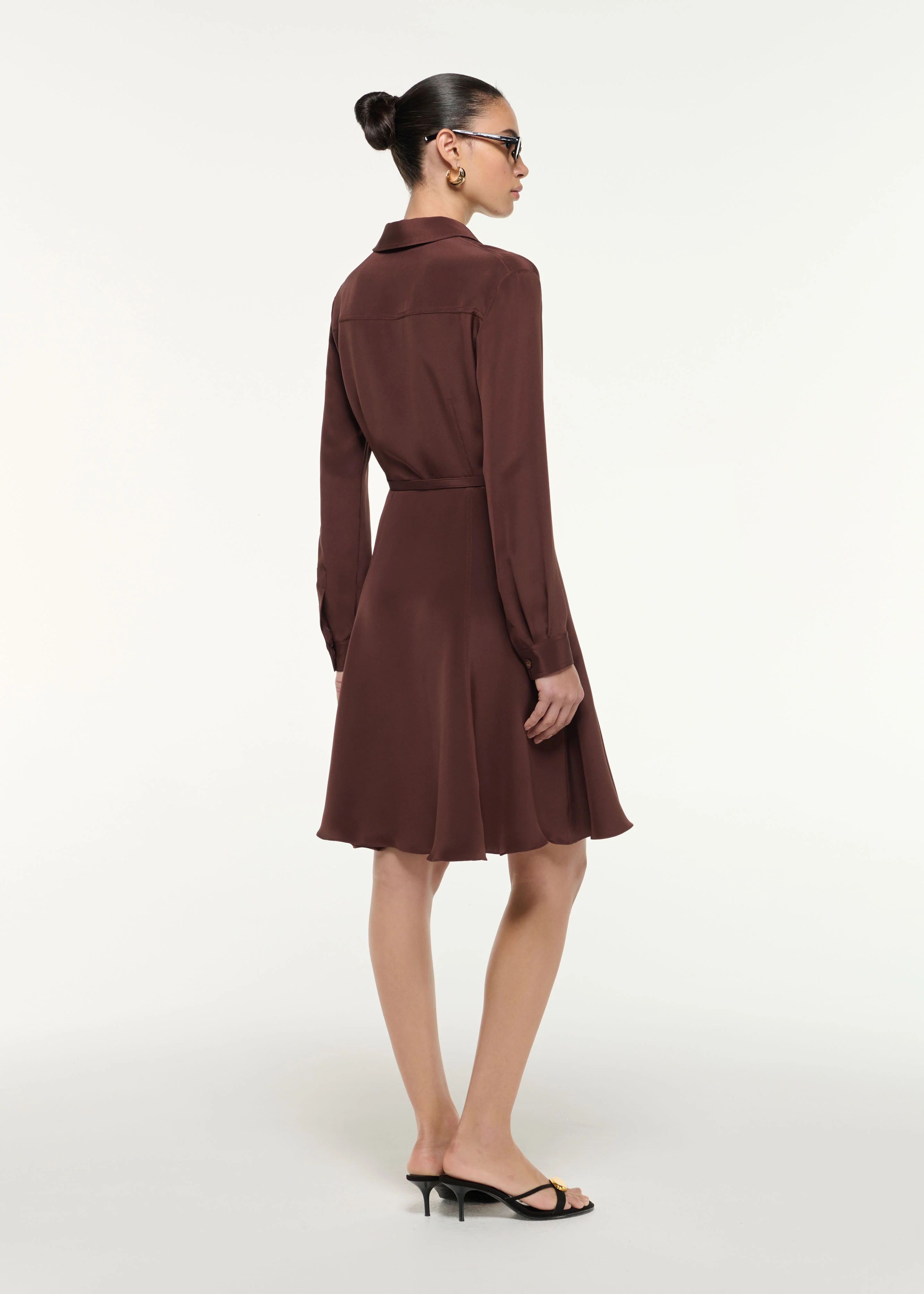 Silk Midi Shirt Dress - Image 3