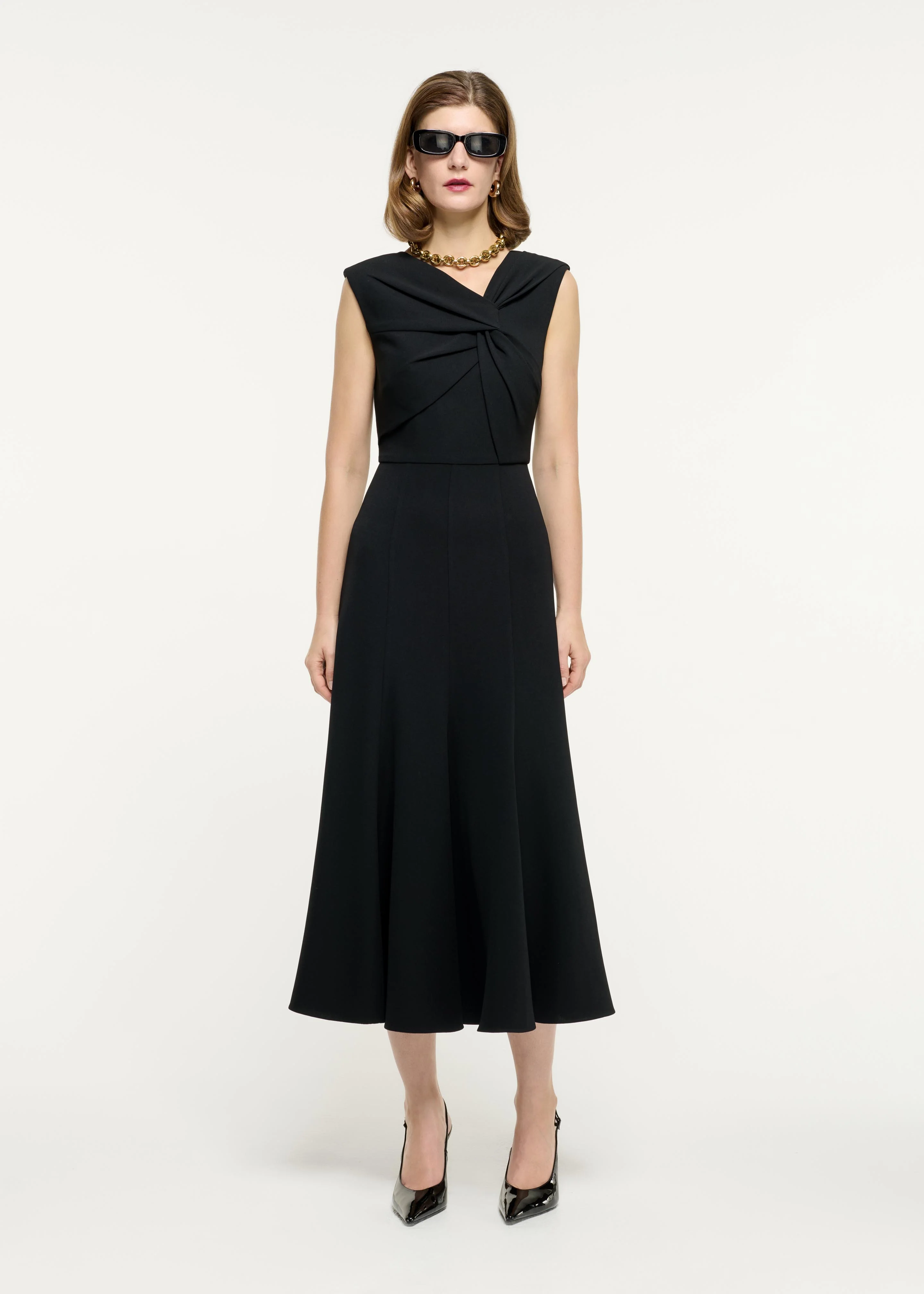 Sleeveless Light Cady Midi Dress