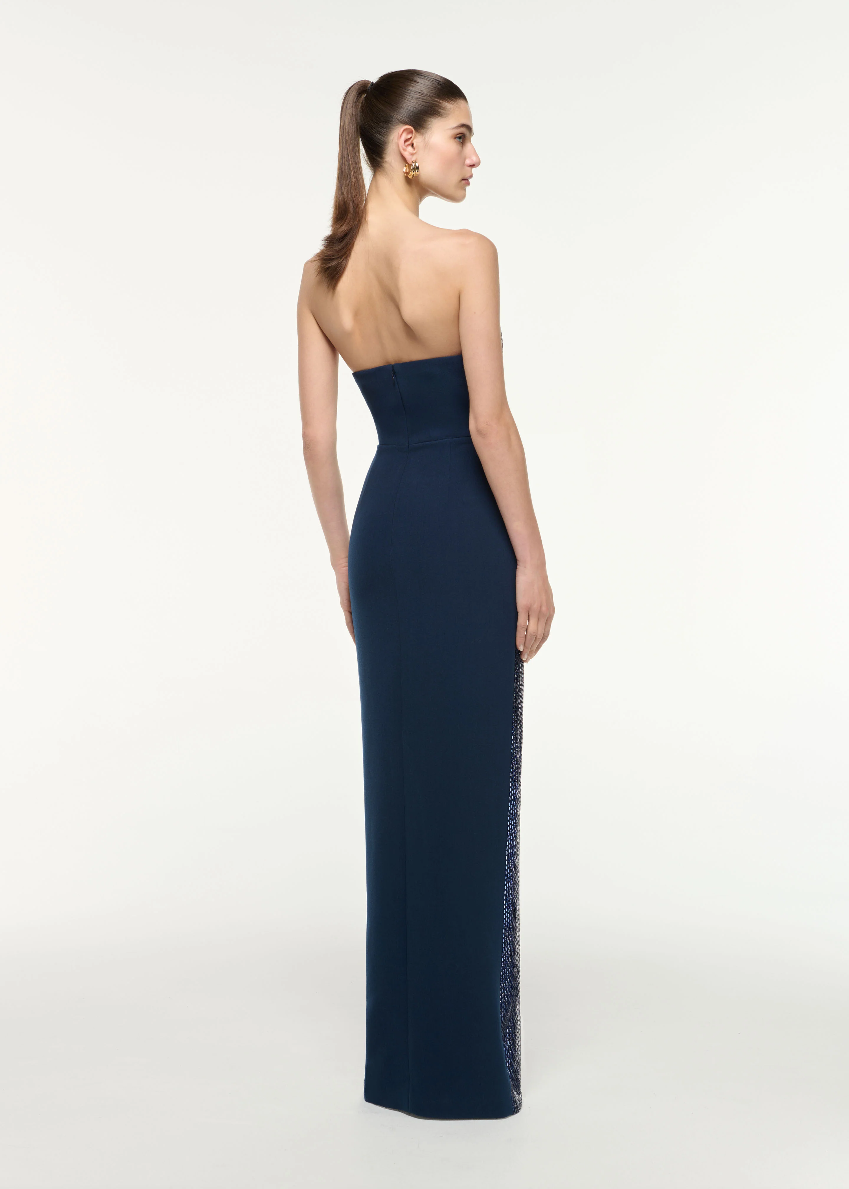 Strapless All Over Diamante Gown - Image 3