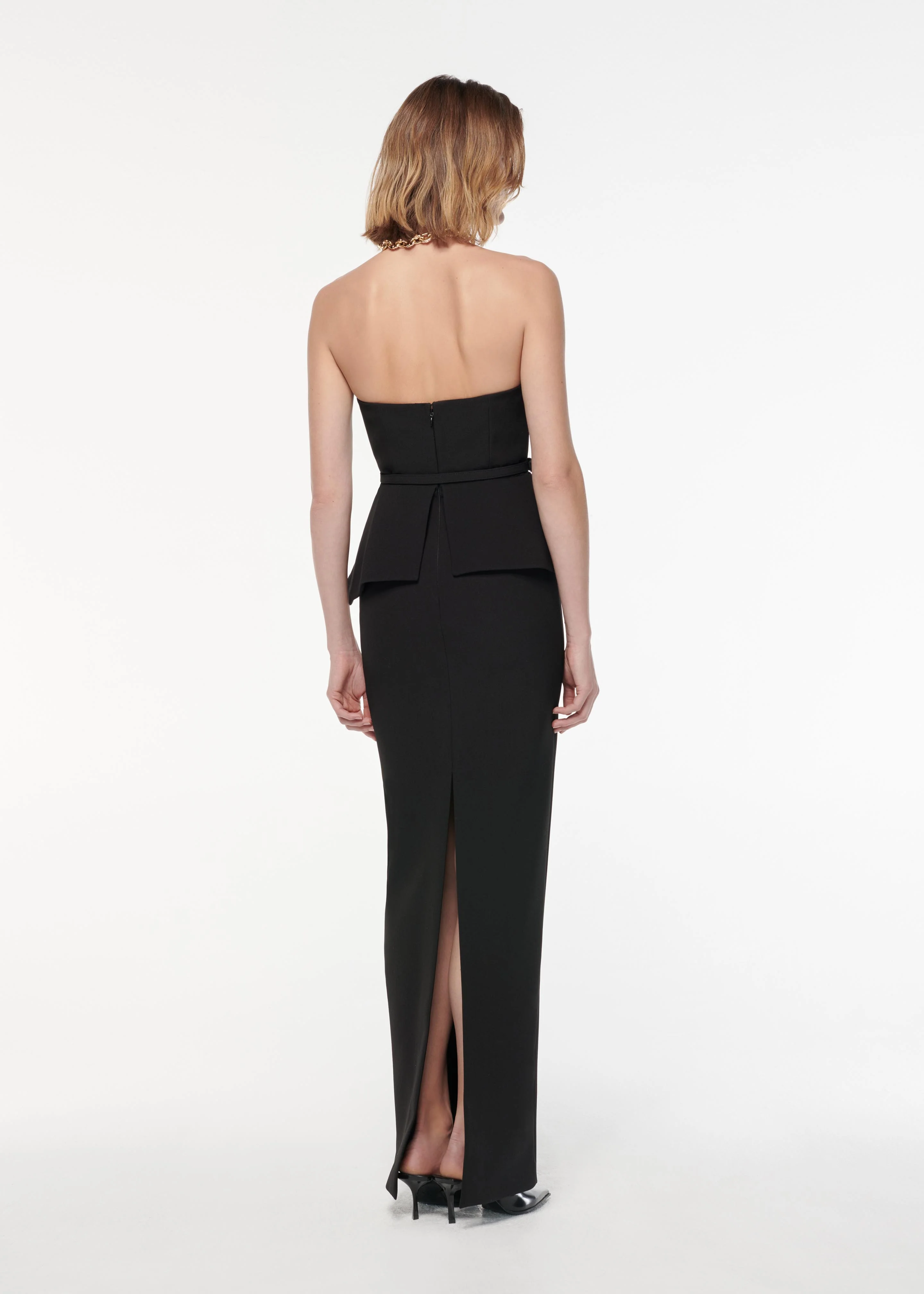 Strapless Draped Crepe Gown - Image 3