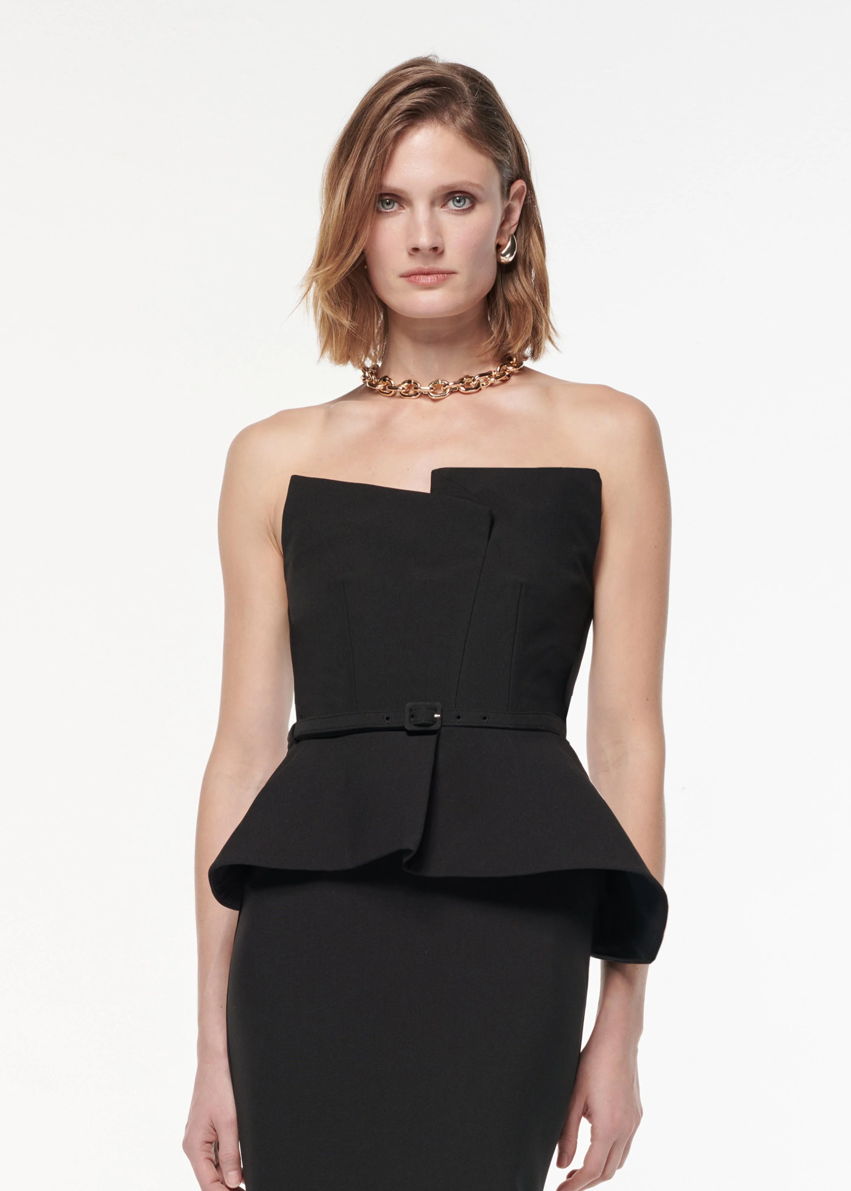 Strapless Draped Crepe Gown - Image 4